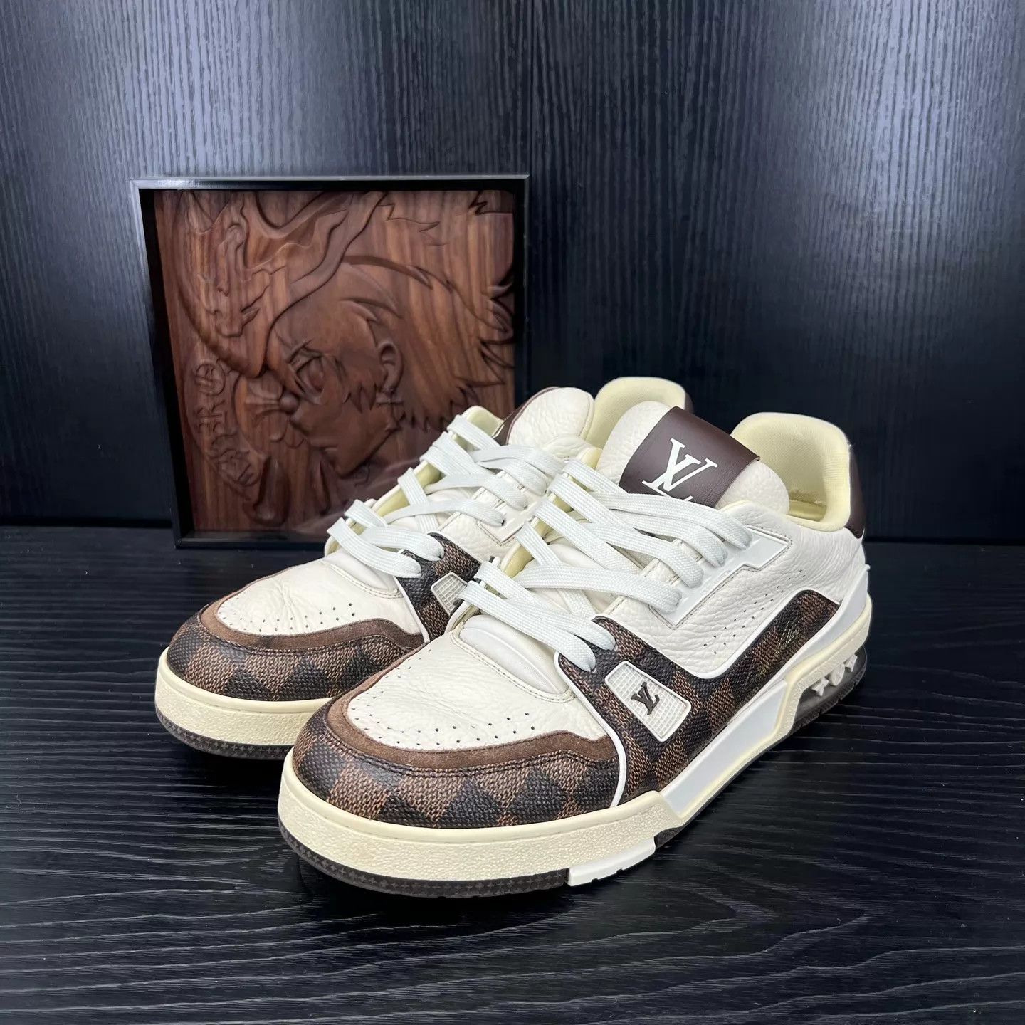 Louis Vuitton LV Trainer White Brown Checkerboard 8/42 Size US 9 / EU 42 - 1 Thumbnail