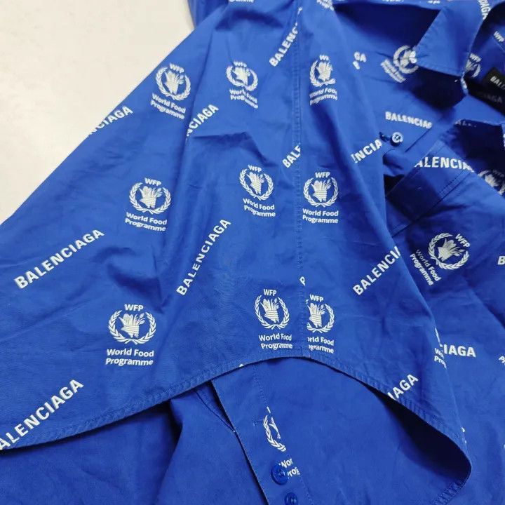 Balenciaga Balenciaga Balenciaga Blue Short Sleeve Shirt -2507 Size US M / EU 48-50 / 2 - 6 Thumbnail