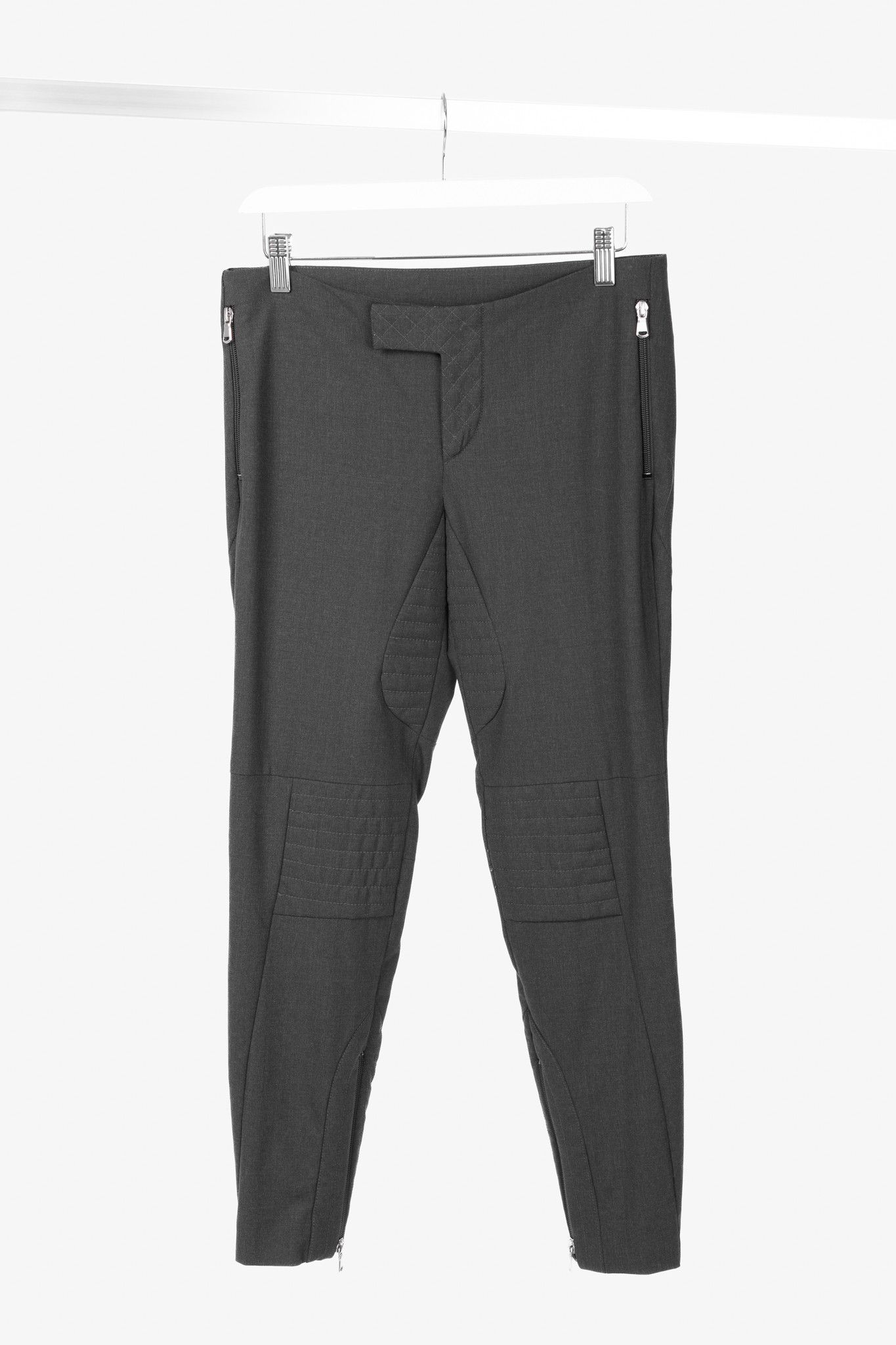 Brunello Cucinelli Brunello Cucinelli Stretch-Wool Quilted Zip-Hem Trousers Size 27" / US 4 / IT 40 - 1 Thumbnail