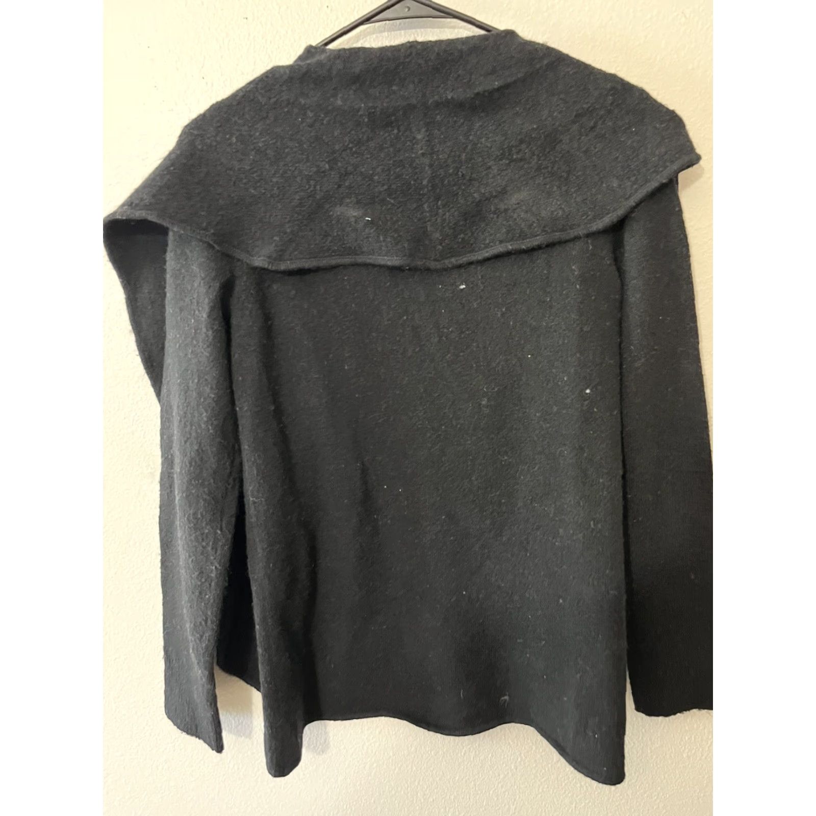 Loft VINTAGE LOFT Cardigan Shirt Women XS Black Open Front Asymmetrical Knit Sweater Size XS / US 0-2 / IT 36-38 - 2 Thumbnail