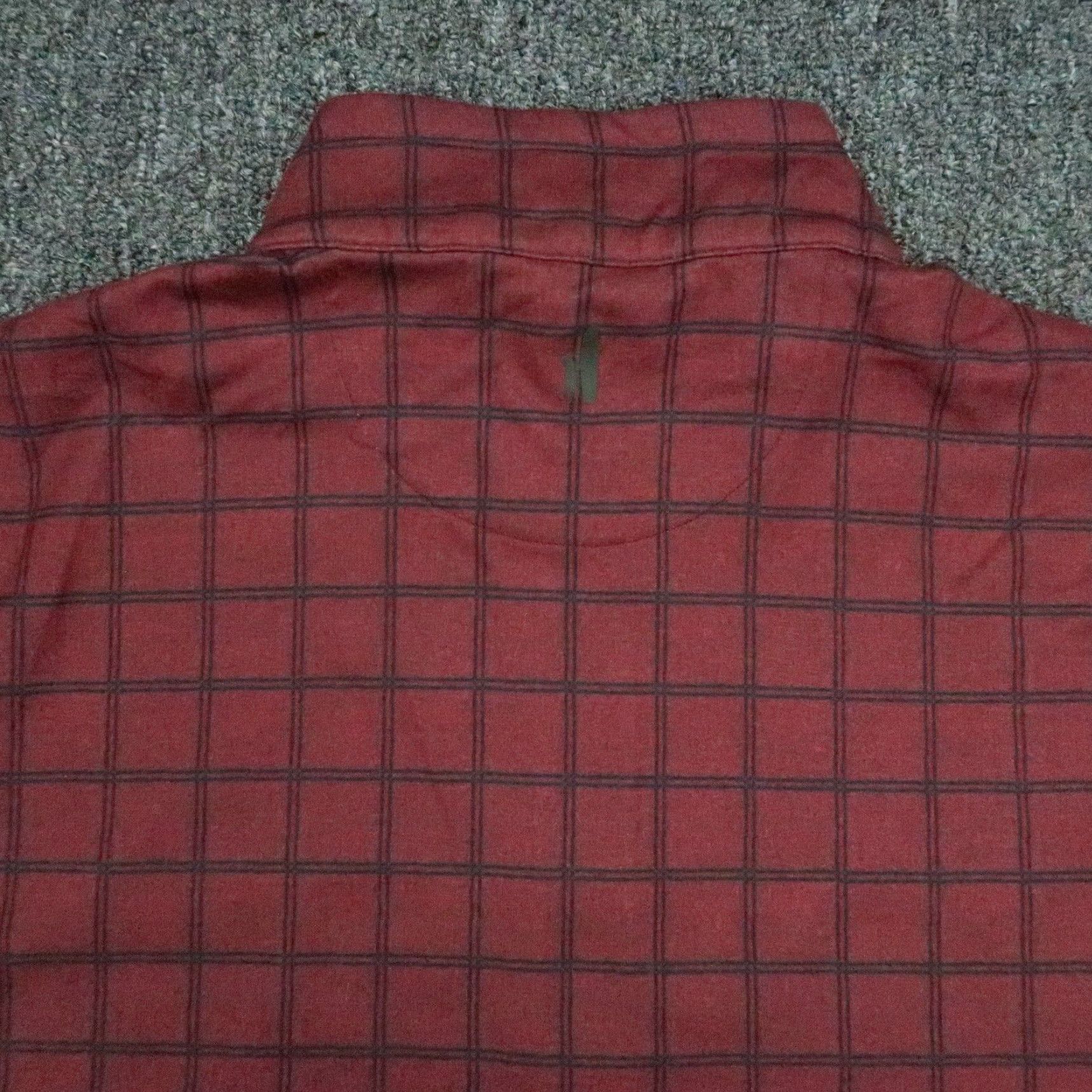 johnnie-O Johnnie O Pullover Mens Medium Red Maroon 1/4 Zip Performance Check Striped Activewear Casual Workwear Golf Gym & Training Hiking Running Womens? Mens Size US M / EU 48-50 / 2 - 4 Thumbnail
