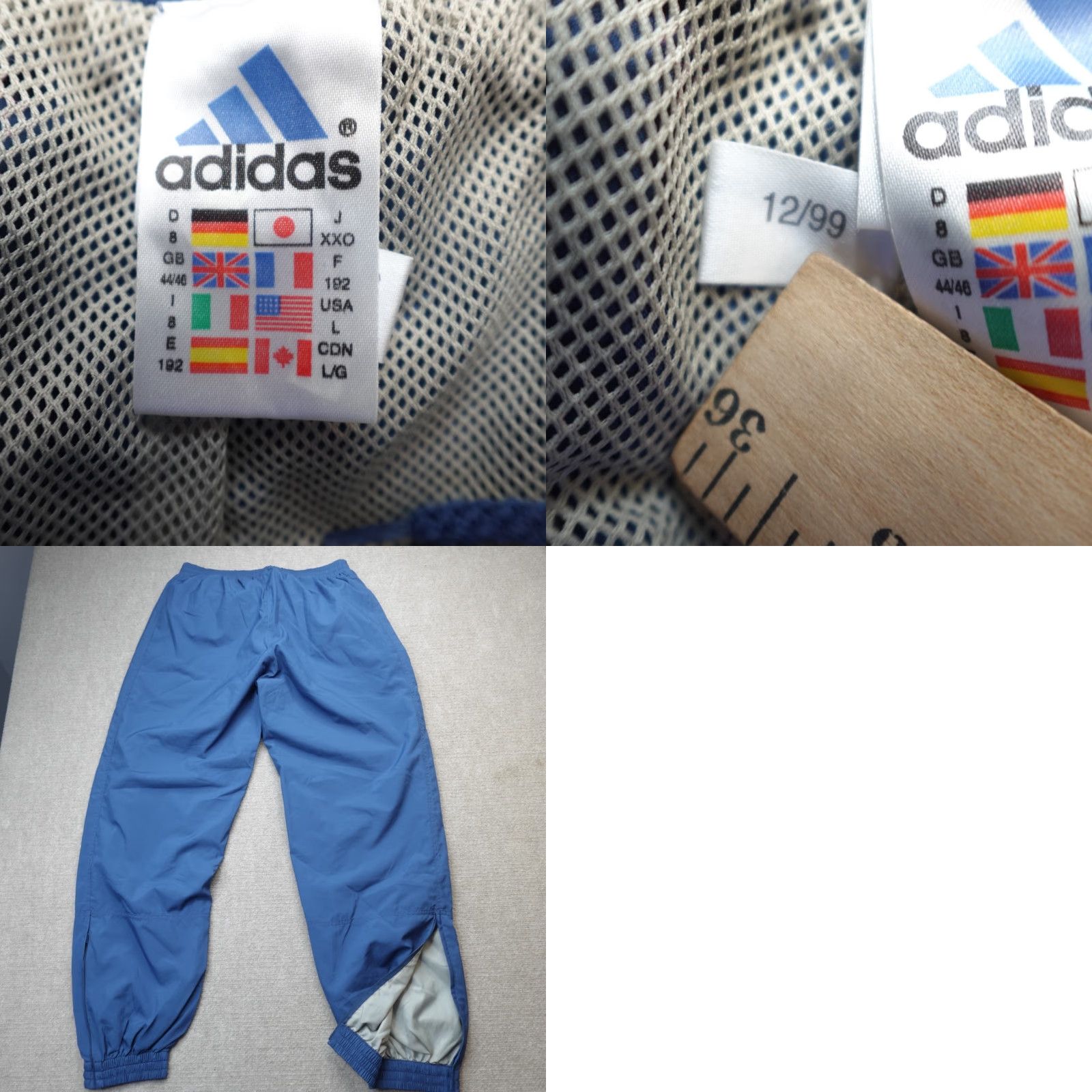 Adidas VINTAGE adidas Pants Large Blue Jogger Lined Zip Cuffs 1999 Mens Pants Regular Size L Blue Jogger Vintage adidas Size US 33 - 8 Thumbnail