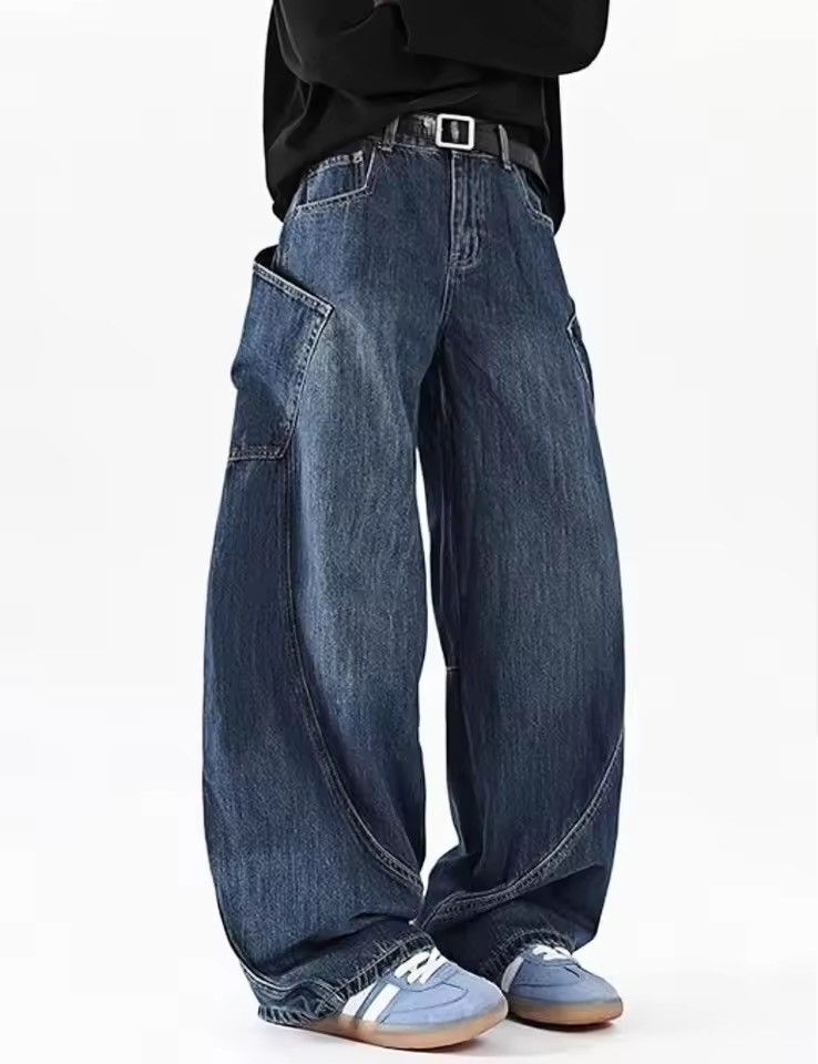 Japanese Brand Baggy Barrel Wide Leg Jeans Size US 28 / EU 44 - 4 Thumbnail