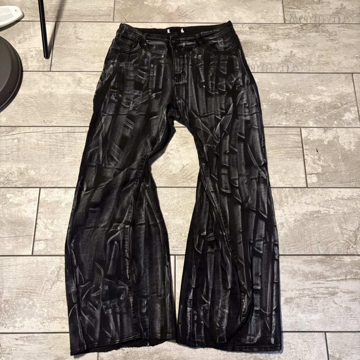 Japanese Brand rare flared black handmade streetwear jeans Size US 34 / EU 50 - 1 Thumbnail