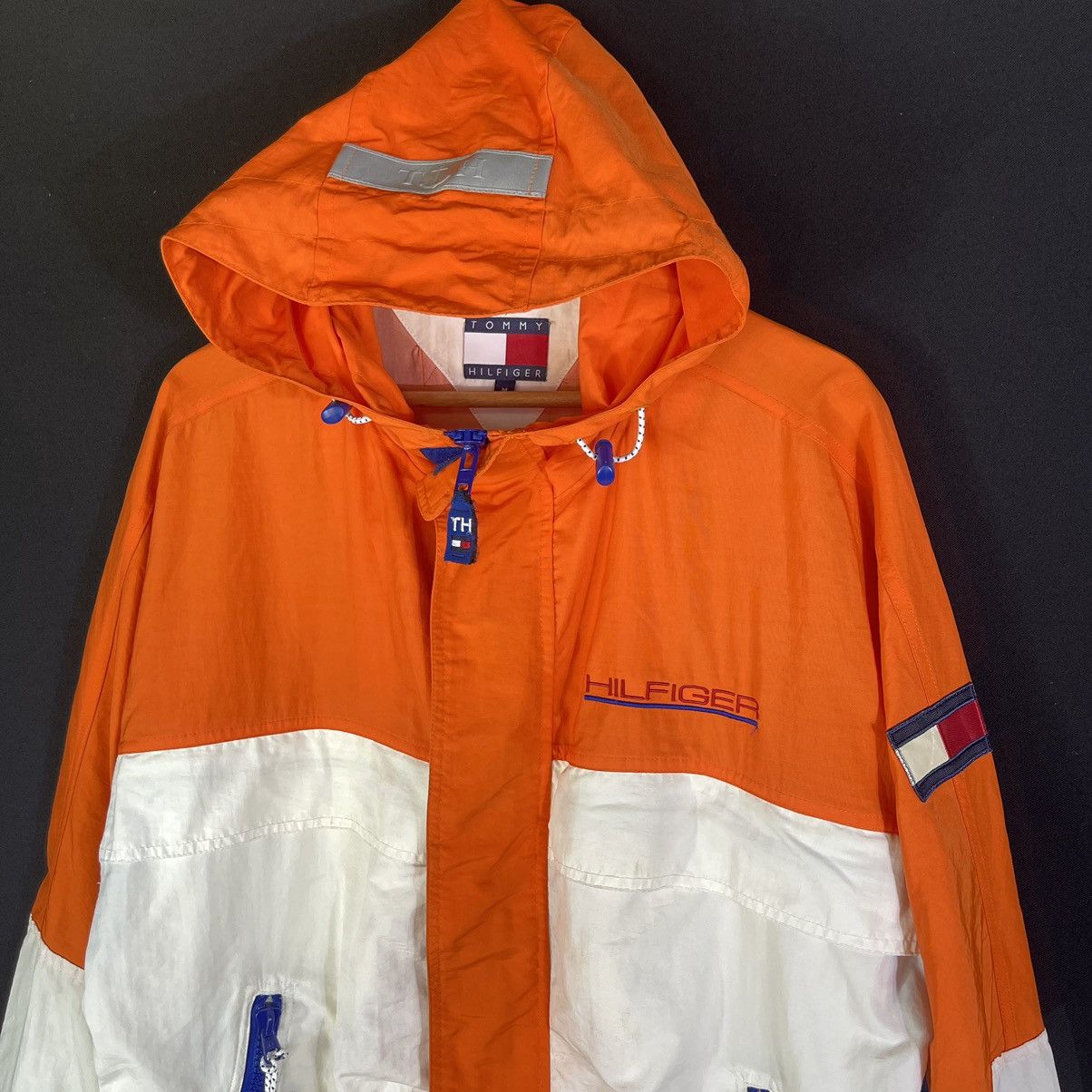 Tommy Hilfiger × Vintage Vintage 90s Tommy Hilfiger Sailing Reflective Hoodie Jacket Size US L / EU 52-54 / 3 - 3 Thumbnail