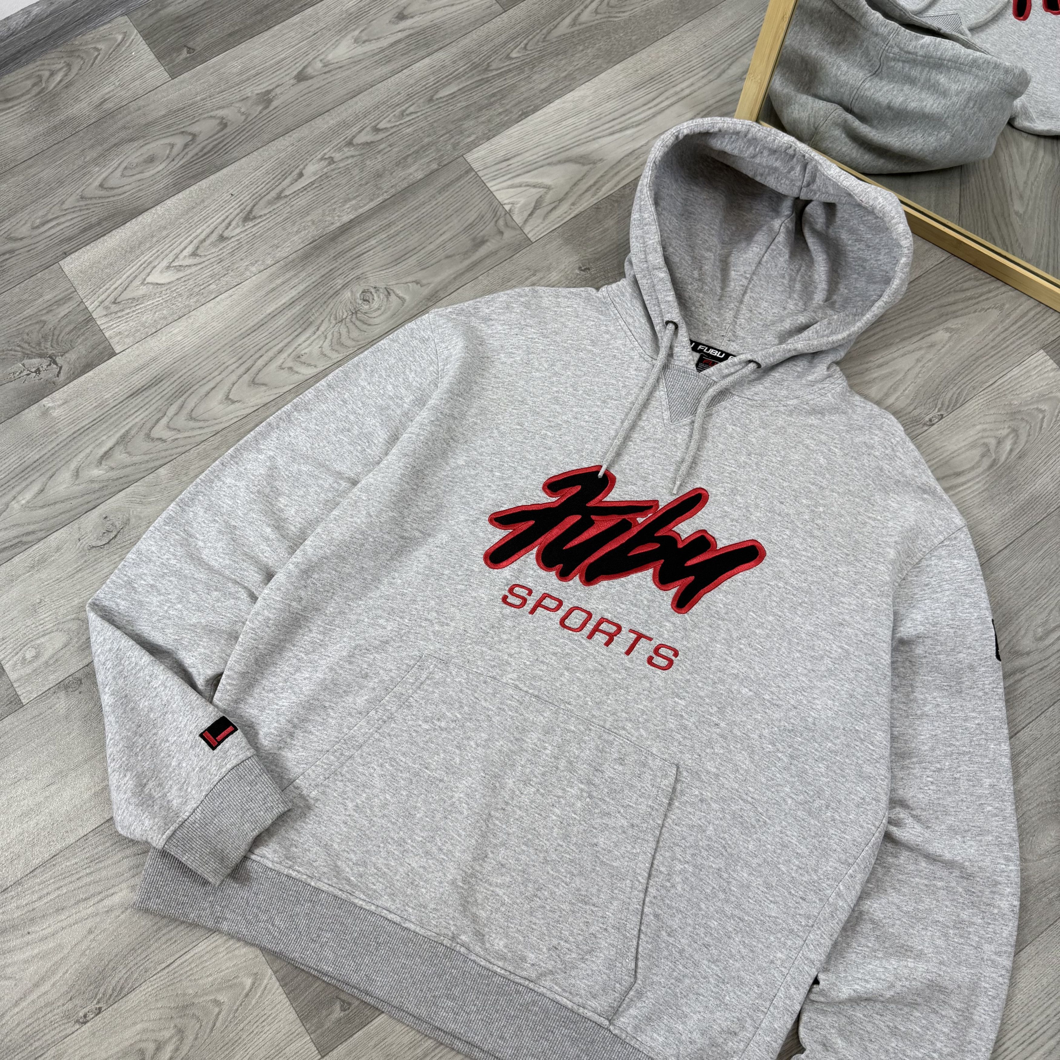 Fubu Vintage FUBU 90s Embroidered Grey Hoodie Hooded Sweat Size US XL / EU 56 / 4 - 4 Thumbnail