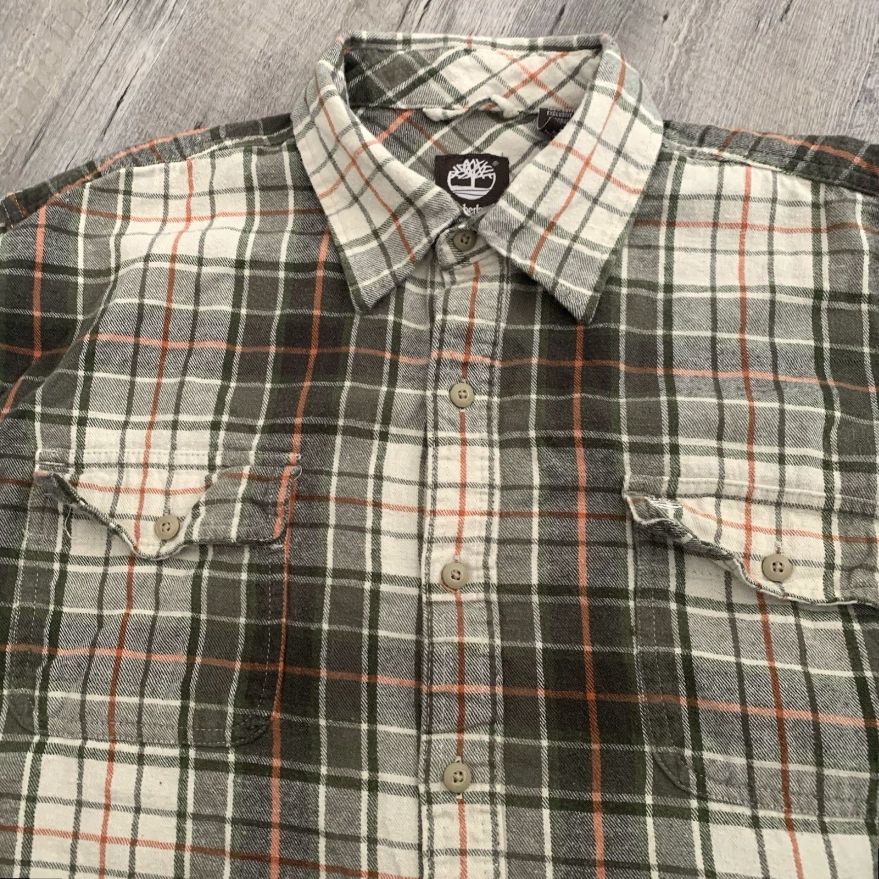 Timberland TIMBERLAND Shirt Mens XL Green Plaid Flannel 100% Cotton Button-Up Pockets Logo Casual Size US XL / EU 56 / 4 - 6 Thumbnail