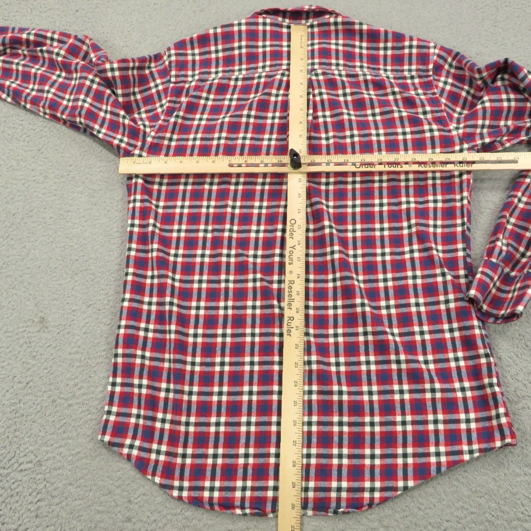 Vintage Onward Reserve Shirt Men Large Red Blue White Plaid Cotton Flannel Long Sleeve Button-Up Size US L / EU 52-54 / 3 - 6 Thumbnail