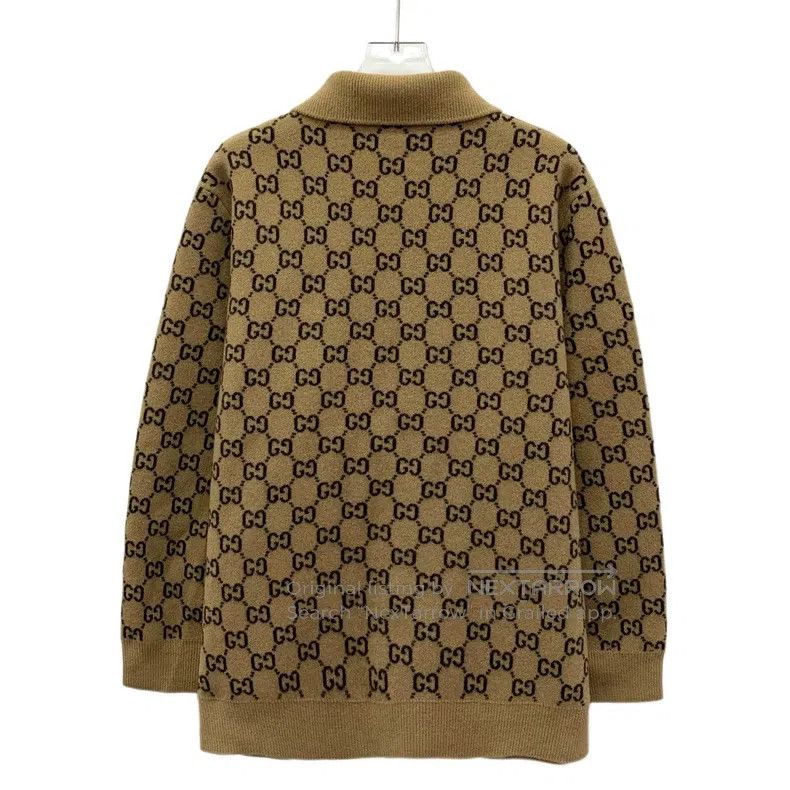 Gucci Gucci Dark brown logo jacquard full print wool lapel singl Size S / US 4 / IT 40 - 2 Thumbnail