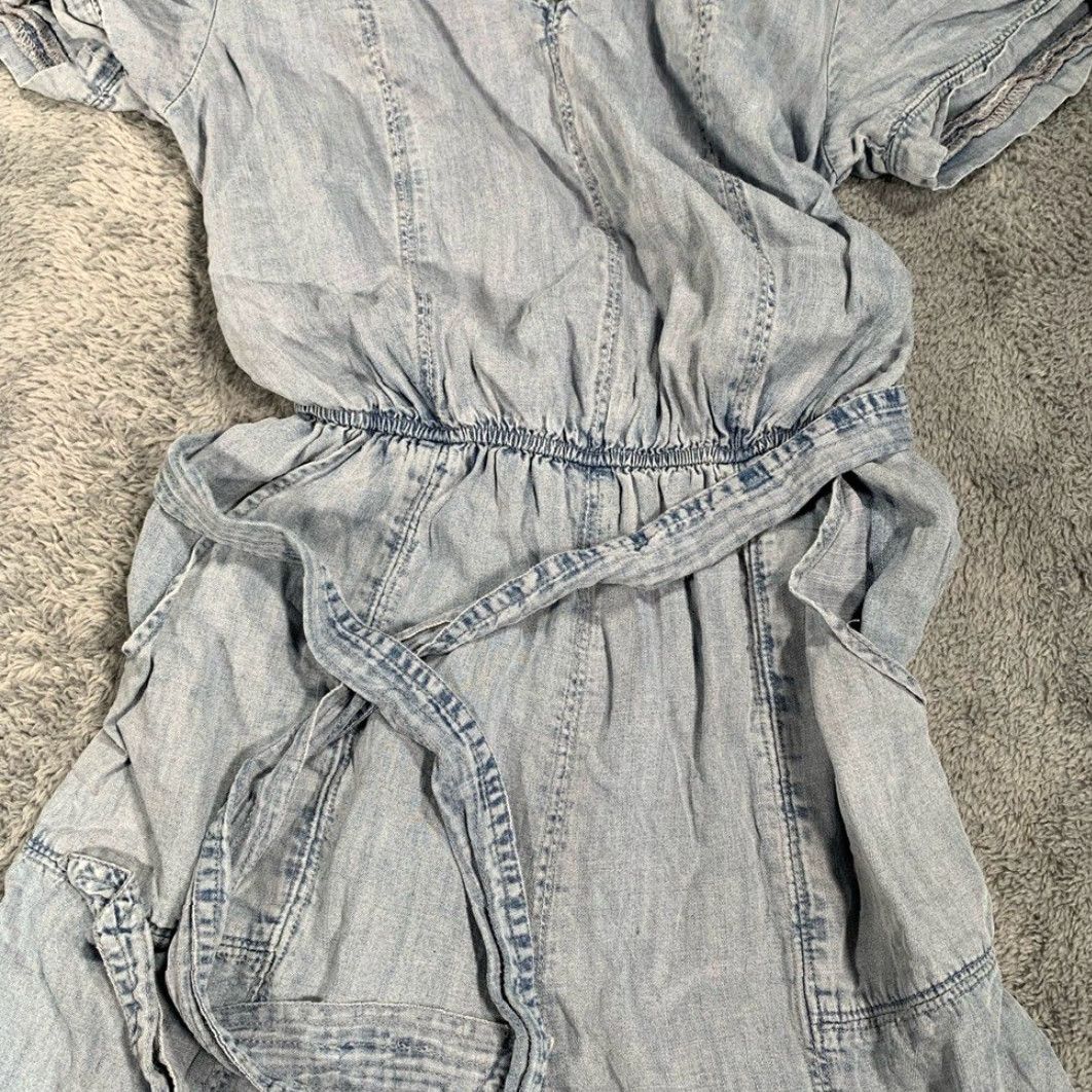 Denime Evereve Denim Romper Jumpsuit ONE-PICE Light Blue Blue S Women Small Regular Size Romper Contemporary Style Women’s Size 28" / US 6 / IT 42 - 3 Thumbnail