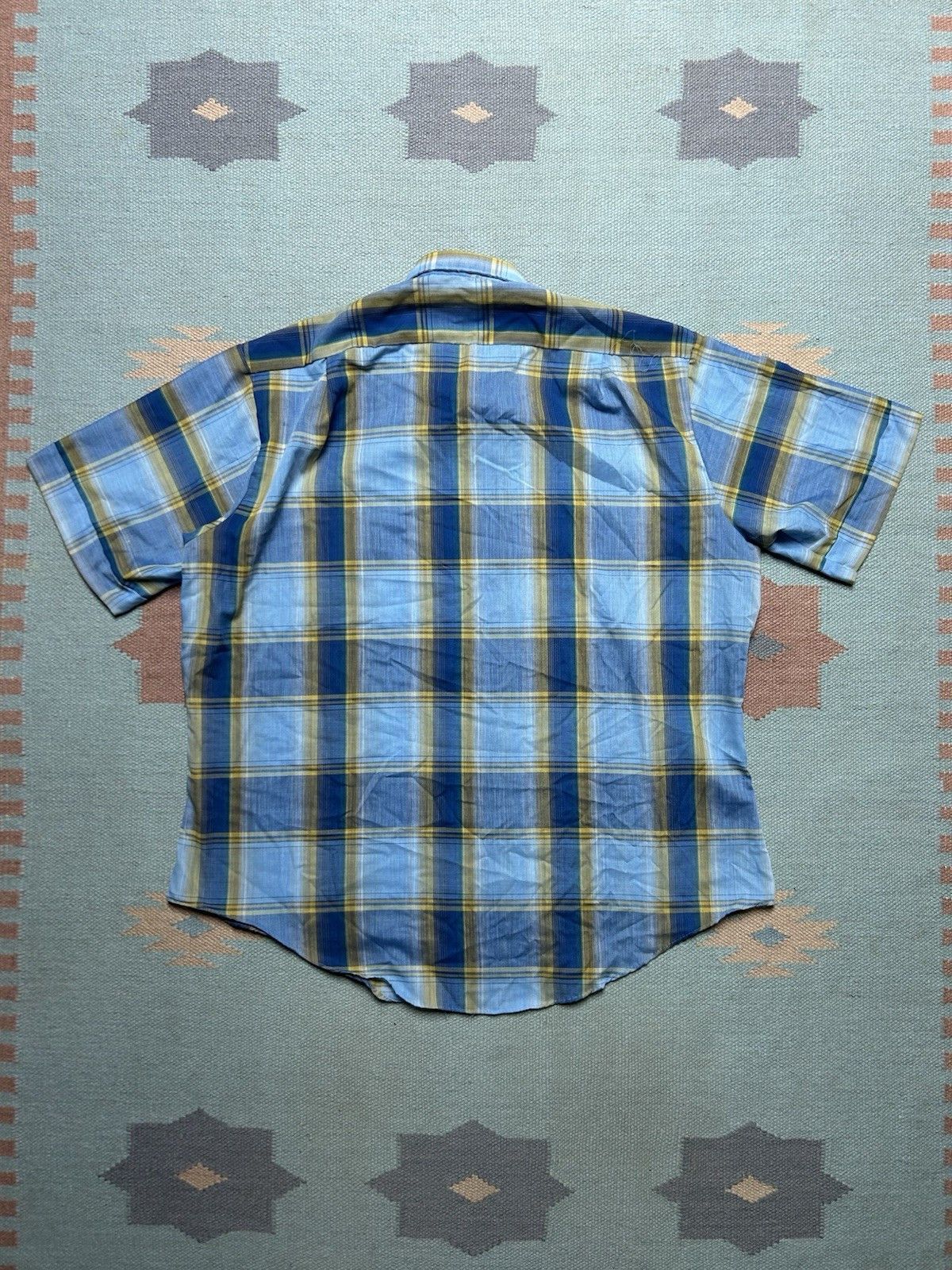 Vintage Vtg 60s button shirt shadow plaid sanforized lightweight L Size US L / EU 52-54 / 3 - 6 Thumbnail