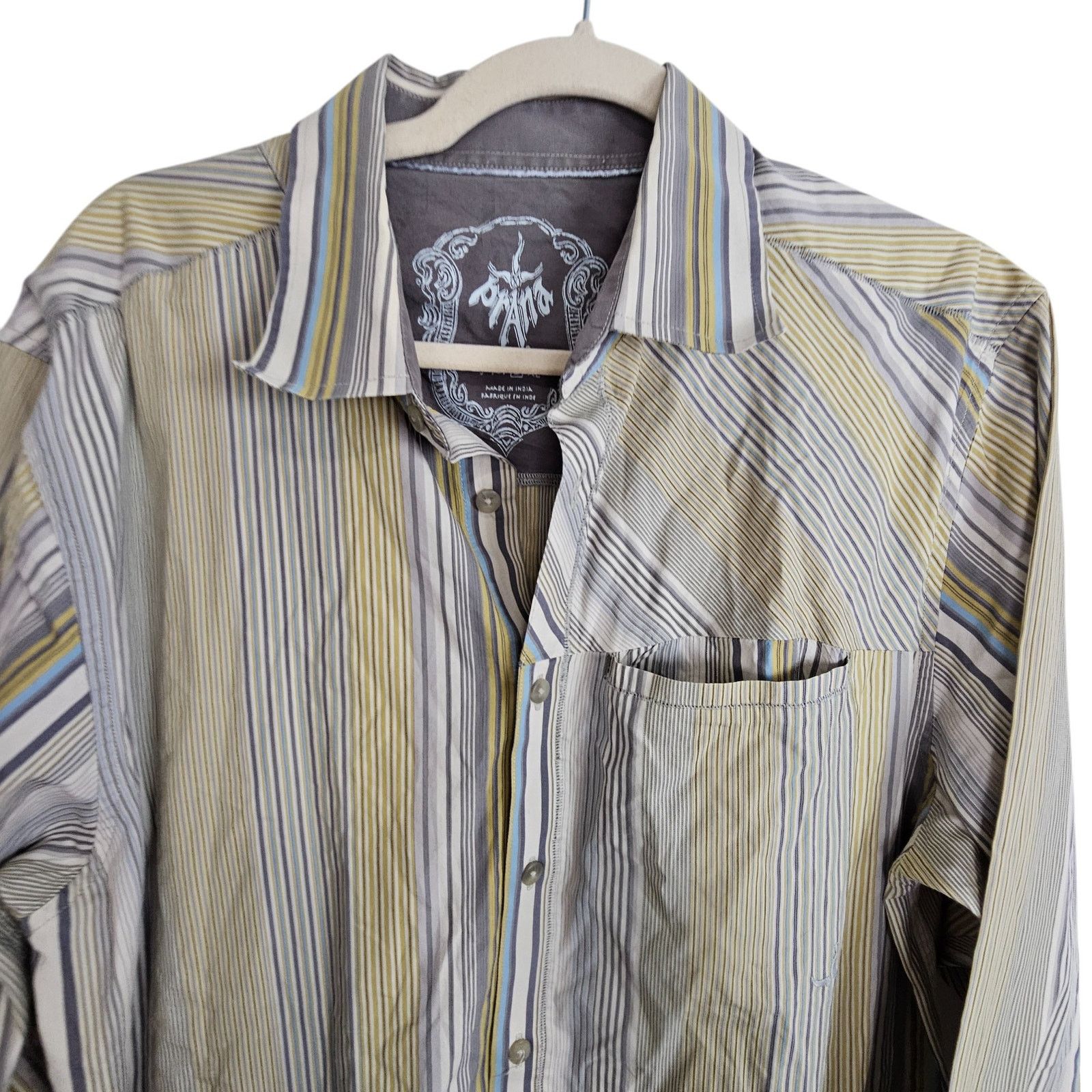 Prana Prana Mens Striped Shirt Sz L Gorpcore Outdoor Grunge Casual Size US L / EU 52-54 / 3 - 2 Thumbnail