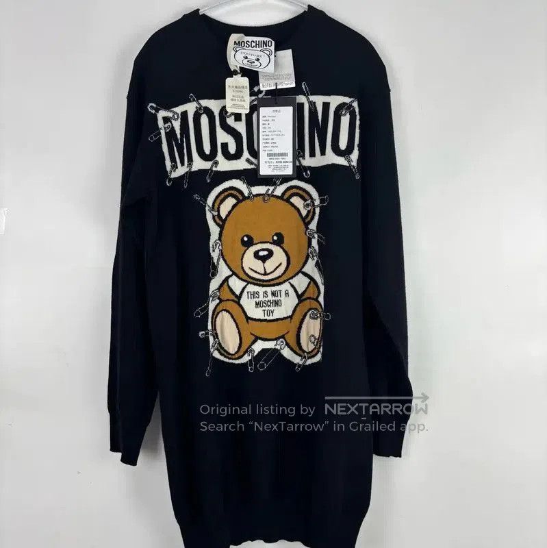 Moschino Moschino Black Wool Sweater with Bear Design . Size XXS / US 00 / IT 34 - 1 Thumbnail