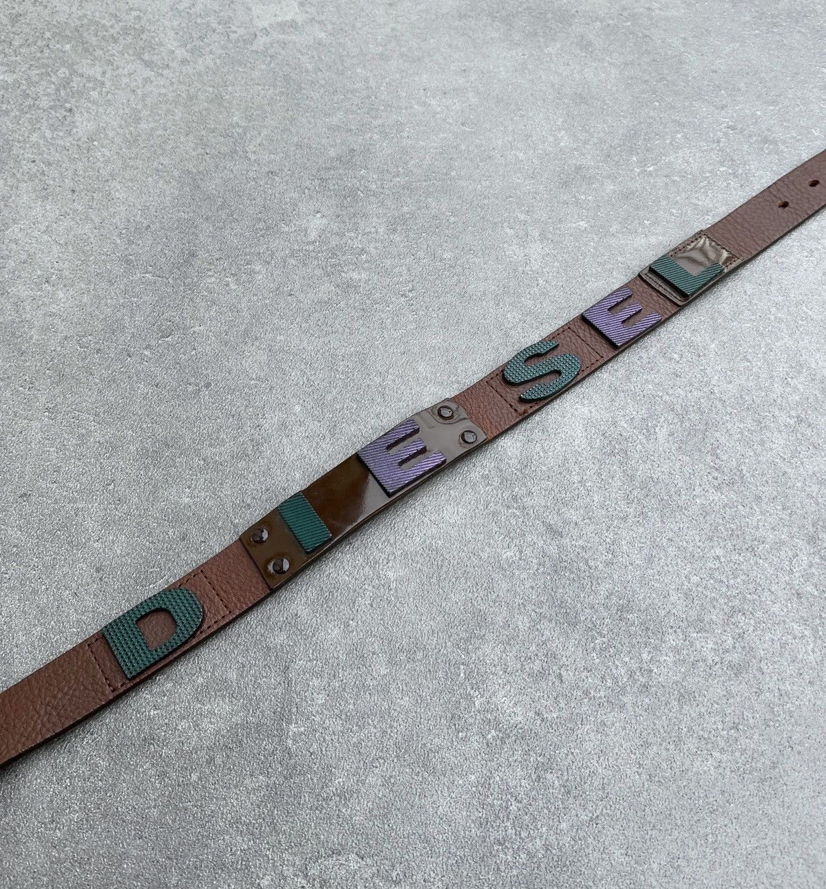 Diesel 🔥Rare Vintage 2000’s DIESEL Big logo Leather Belt Size ONE SIZE - 11 Thumbnail