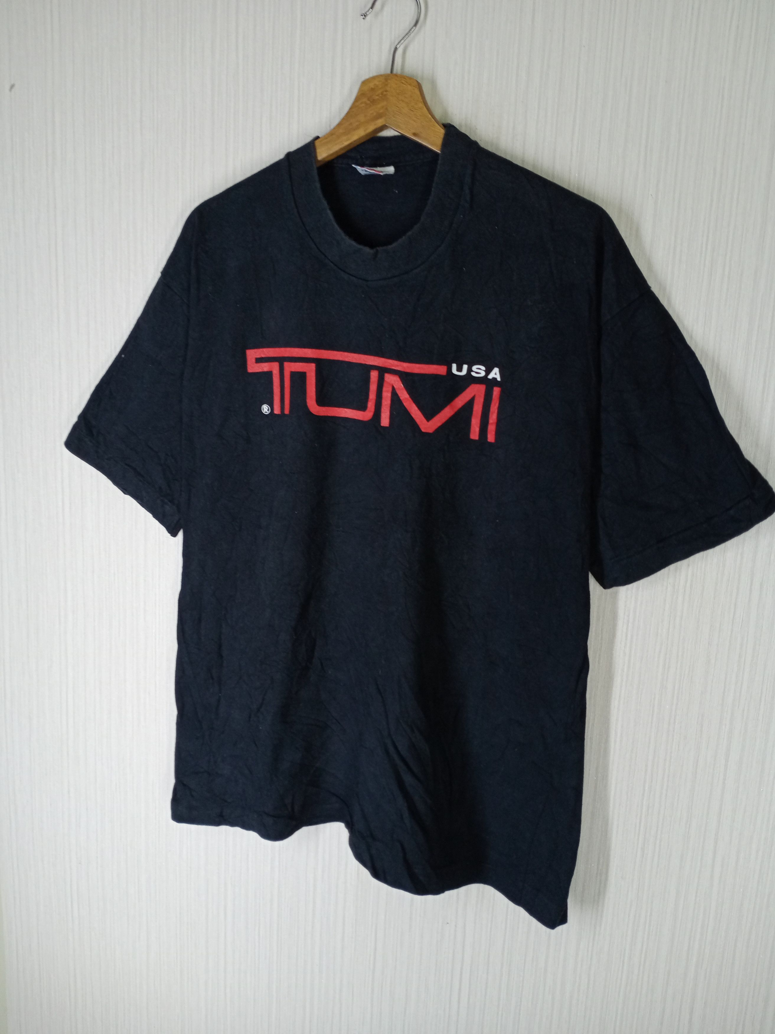 Tumi Rare Vintage 90s TUMI Big Logo Tshirt Size US XL / EU 56 / 4 - 4 Thumbnail