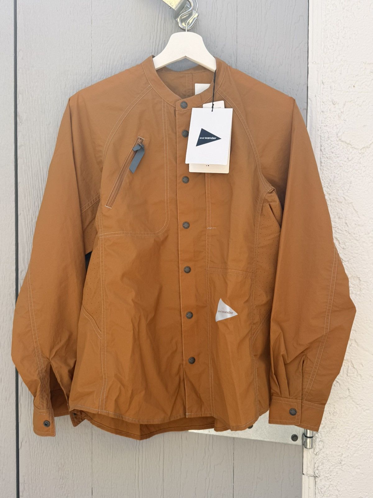 And Wander and Wander Band Collar Lightweight Breathable Shirt Size M / US 6-8 / IT 42-44 - 1 Thumbnail