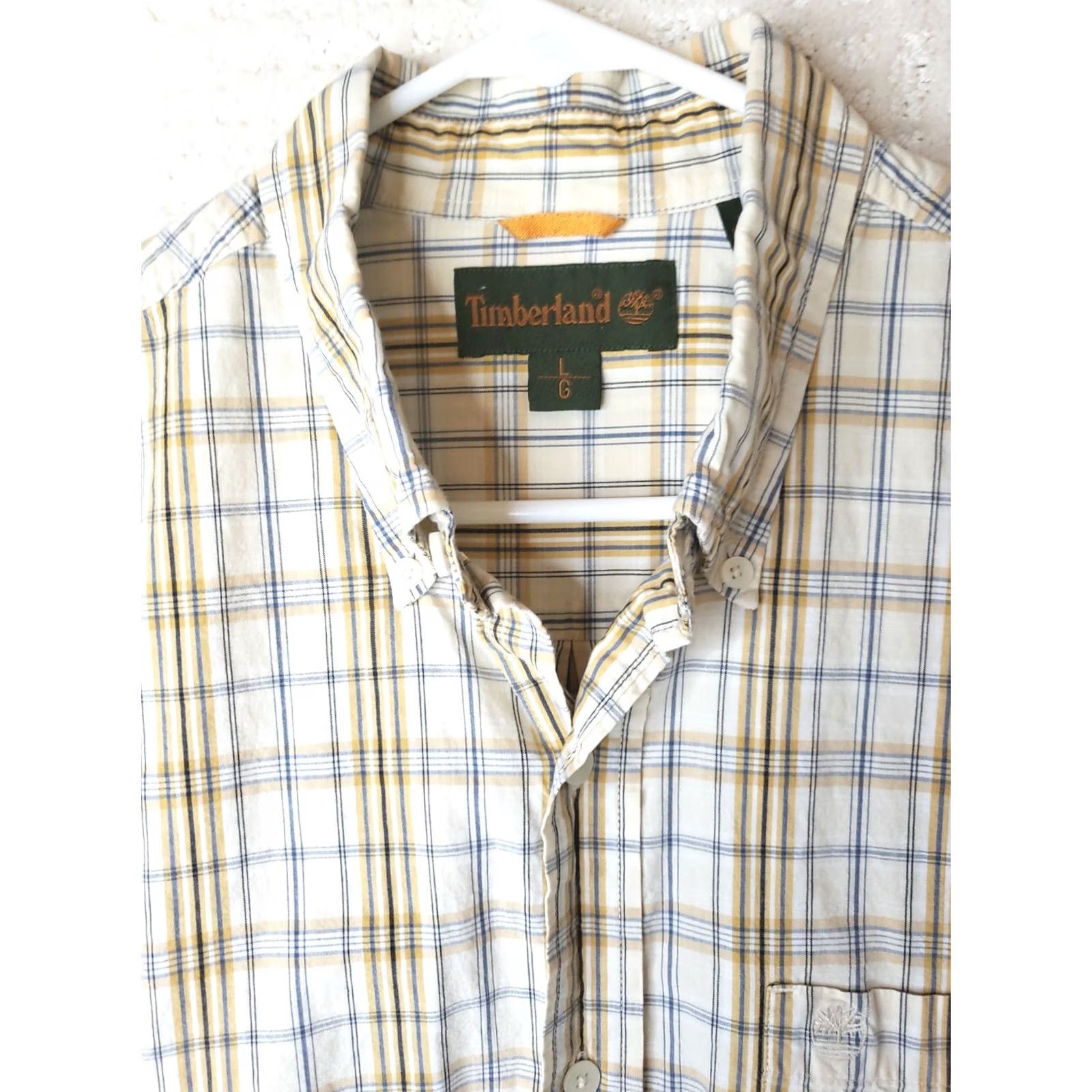 Timberland Timberland Shirt Mens L White Yellow Blue Plaid Button-Front Long Sleeve Casual Workwear Vintage: No Size US L / EU 52-54 / 3 - 4 Thumbnail