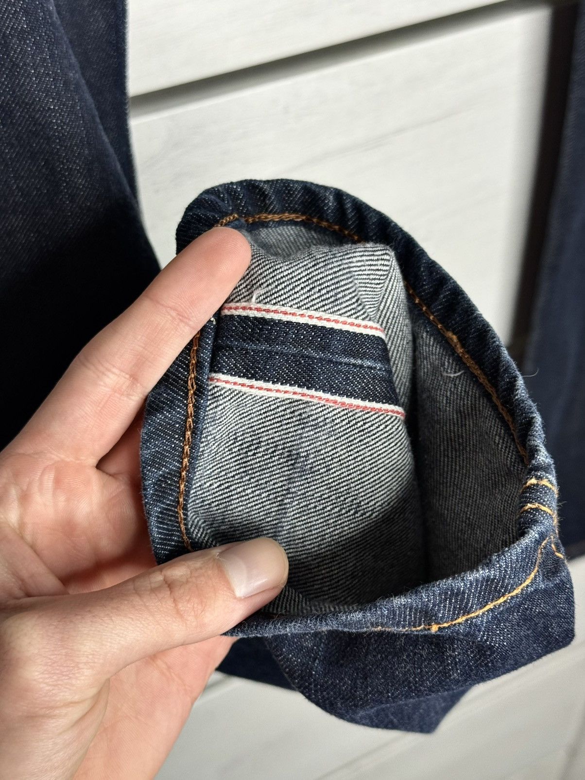 Edwin Edwin Japan SK505 Raw Selvage Denim Cinch Back Vintage Rare Size US 29 - 6 Thumbnail