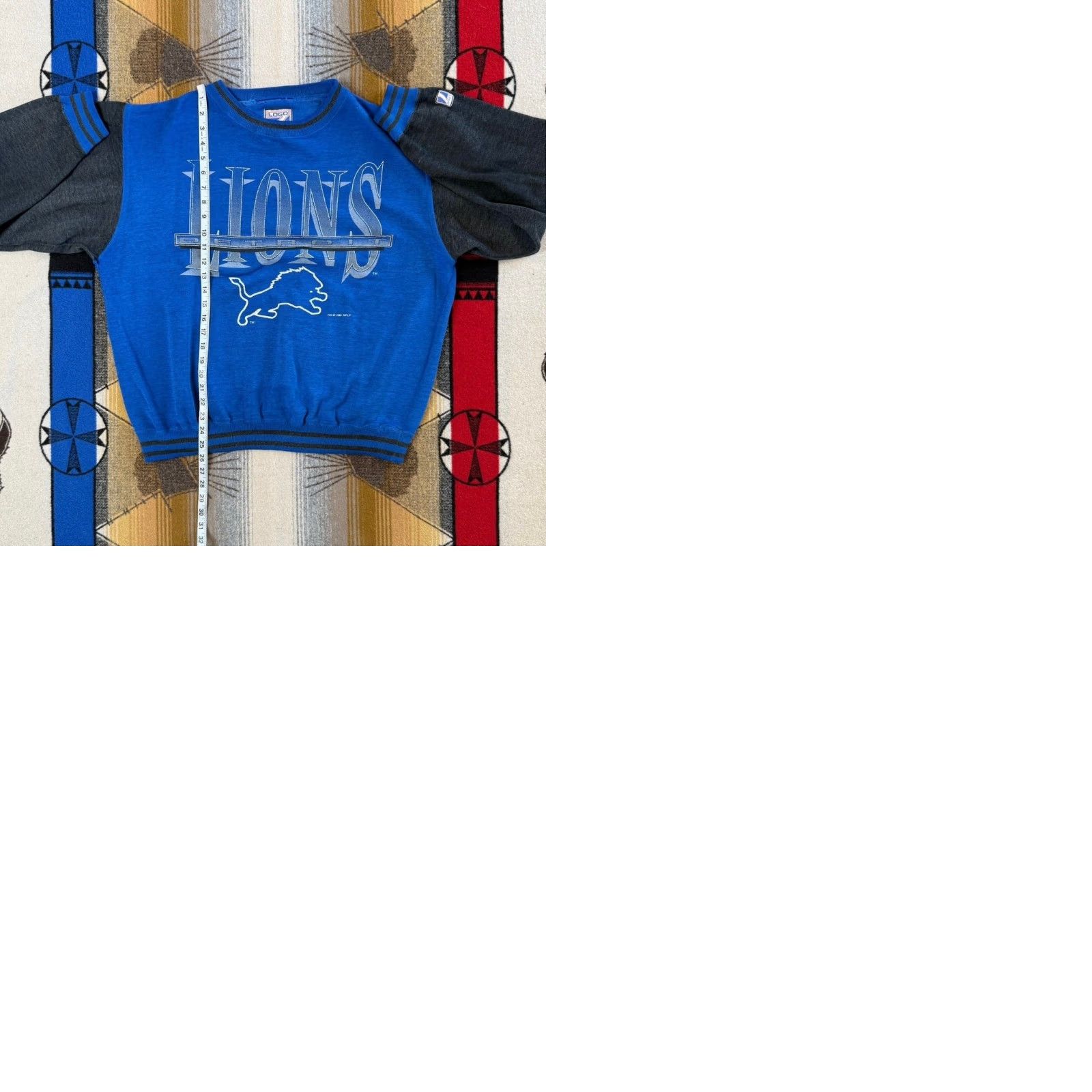 Logo 7 VINTAGE Logo 7 Sweatshirt Crewneck Detroit Lions Blue L Men's 90s Sports USA 1995 Size US L / EU 52-54 / 3 - 9 Thumbnail