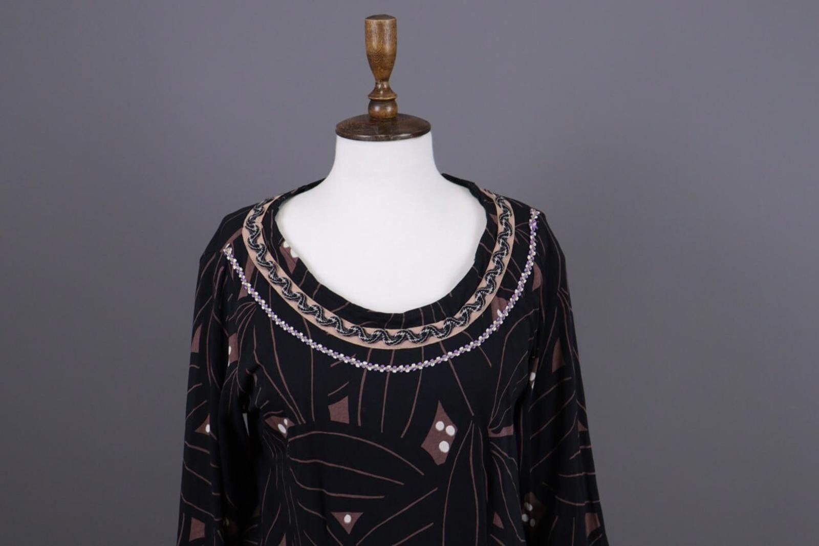 Marimekko Marimekko Black Long Sleeve Floral Lenght Dress Size M Size M / US 6-8 / IT 42-44 - 2 Thumbnail