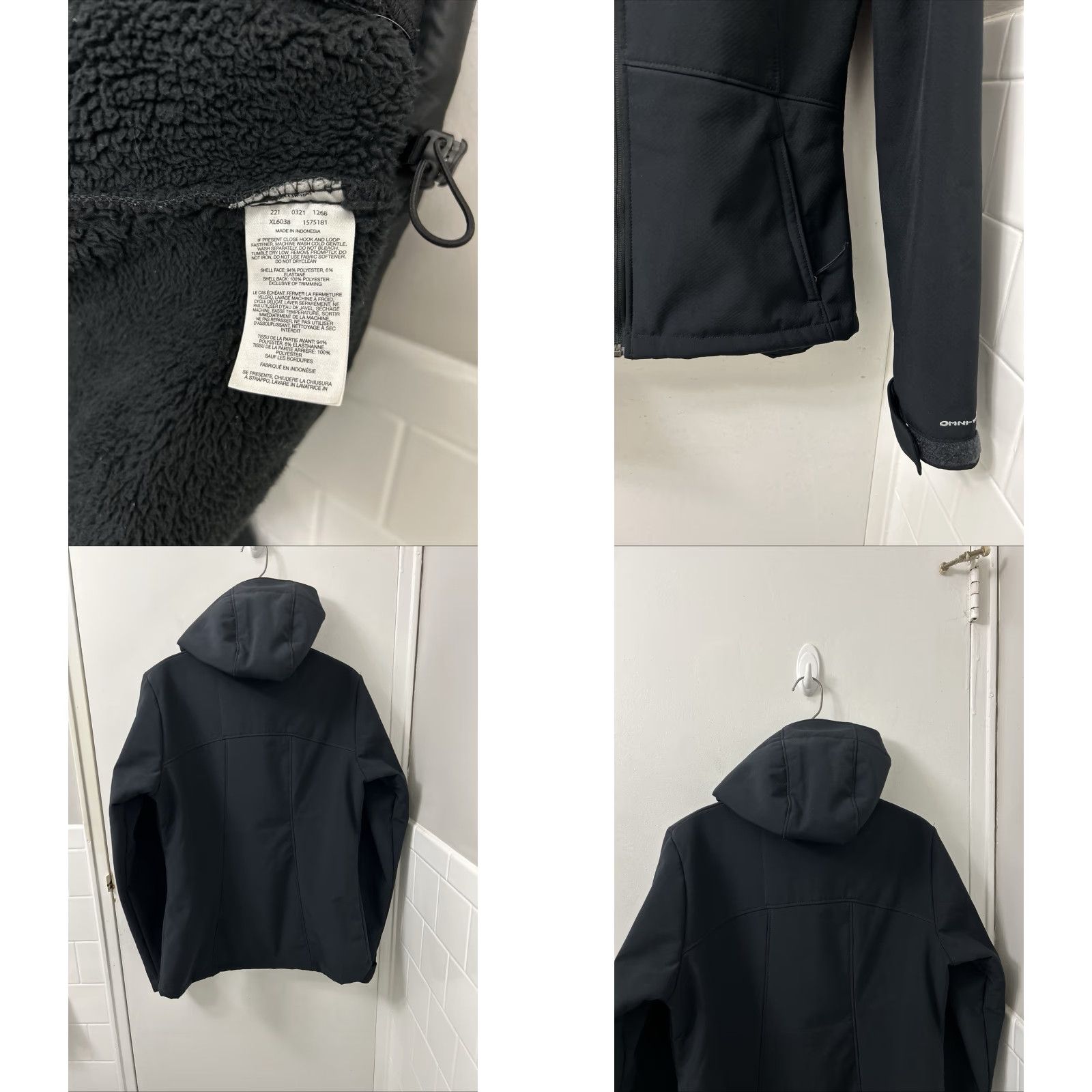 Vintage Columbia Jacket Womens M Black Omni-Wind Sherpa Lined Hooded Full Zip L/S Size M / US 6-8 / IT 42-44 - 8 Thumbnail