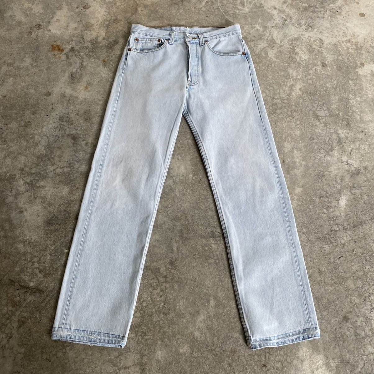 Levi's Vintage 1994 Levis 501 Released Hem Light Blue Denim Jeans Size US 30 / EU 46 - 2 Thumbnail