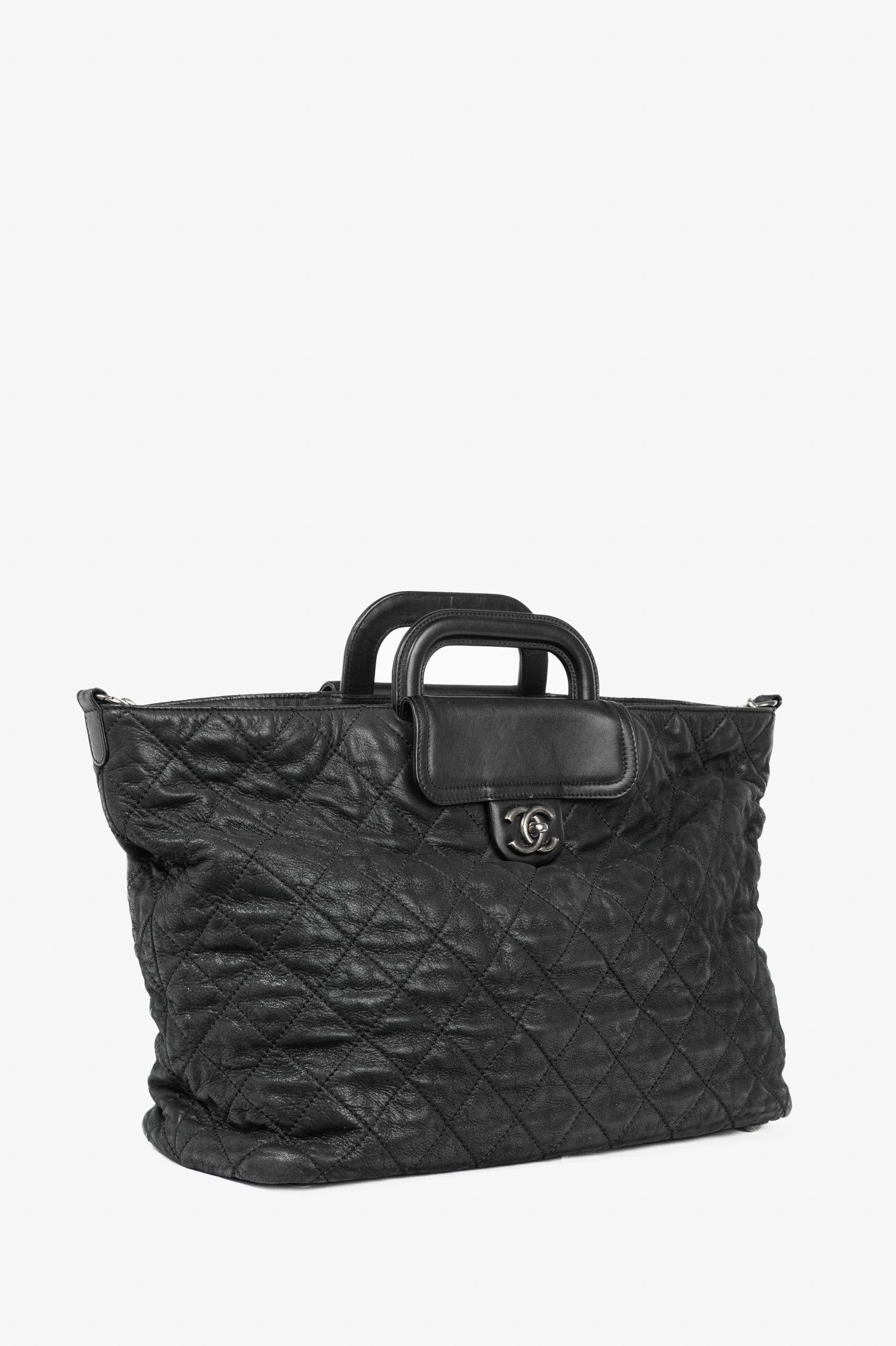 Chanel In-The-Mix Black Iridescent Calfskin Quilted Tote