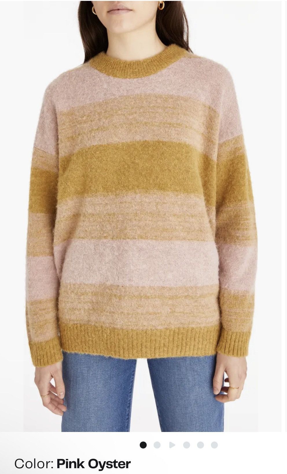 Madewell Otis Space Dye Striped Alpaca Blend Sweater