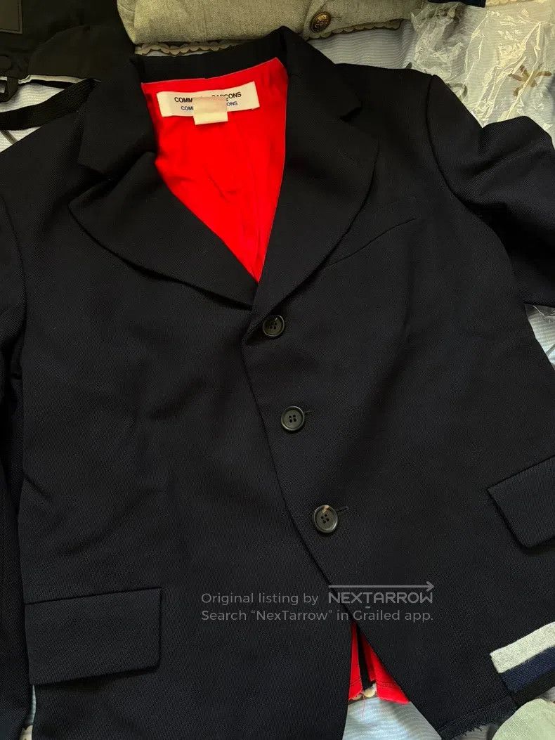 Comme des Garcons Comme Des Garcons Navy Blue Blazer with Contrasting Design Size M / US 6-8 / IT 42-44 - 2 Thumbnail