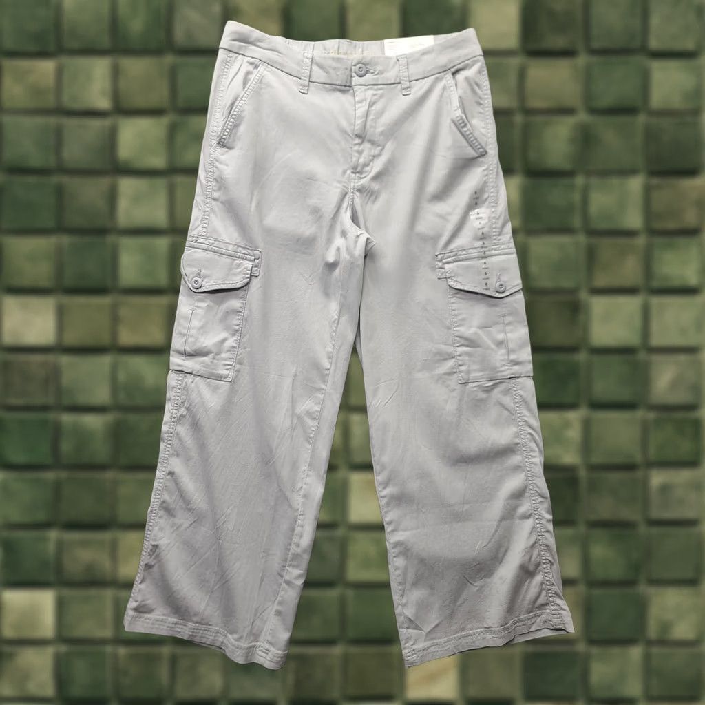 American Eagle Outfitters VINTAGE American Eagle Pants Womens 6x29 Dreamy Drape Baggy Wide Leg Mid Rise Stretch Gray Lyocell Spandex Twill Cargo 90s Womens Size 28" / US 6 / IT 42 - 1 Thumbnail