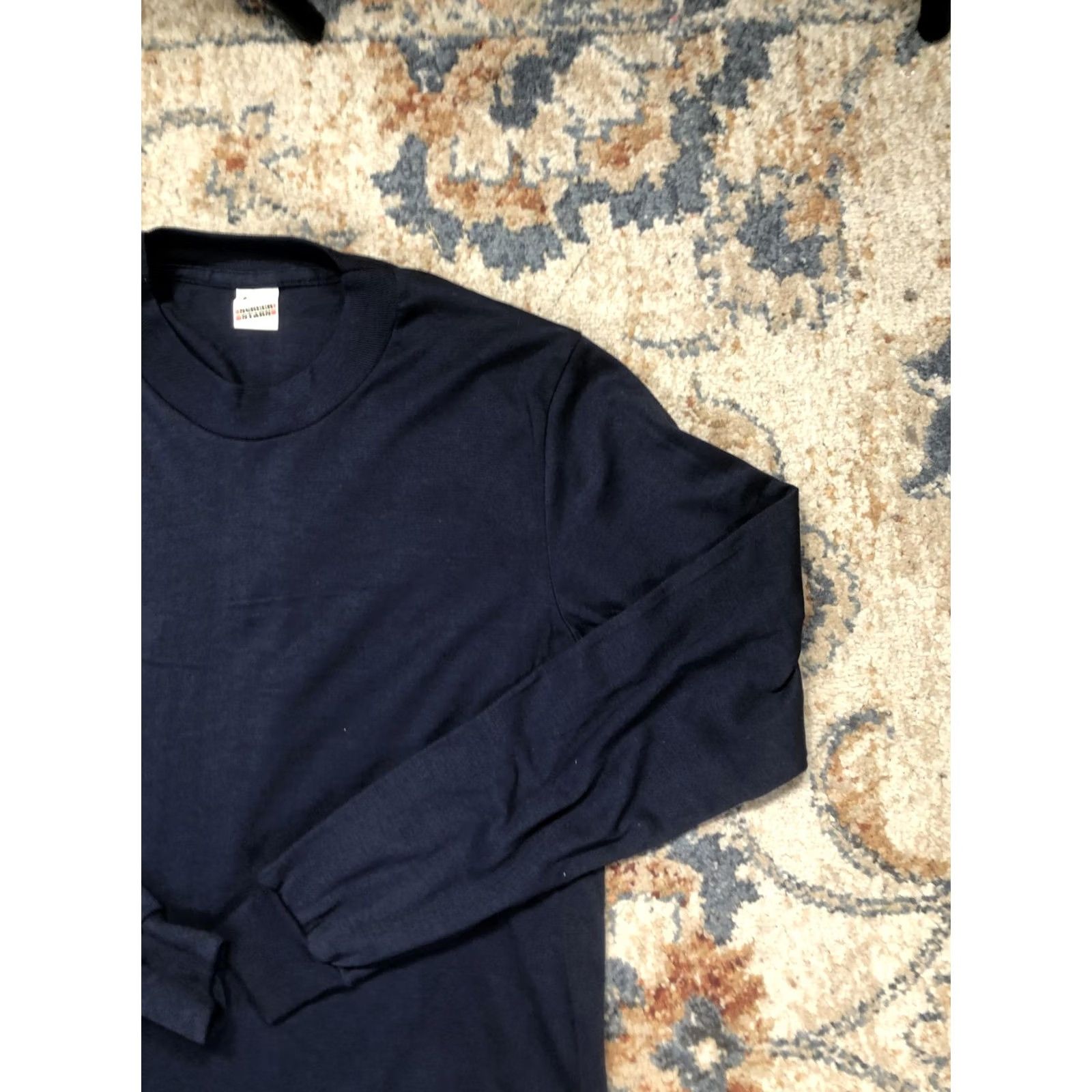 Vintage VINTAGE Screen Stars Shirt Mens Small Blue Solid Long Sleeve Blank Tee Made USA Size US S / EU 44-46 / 1 - 4 Thumbnail
