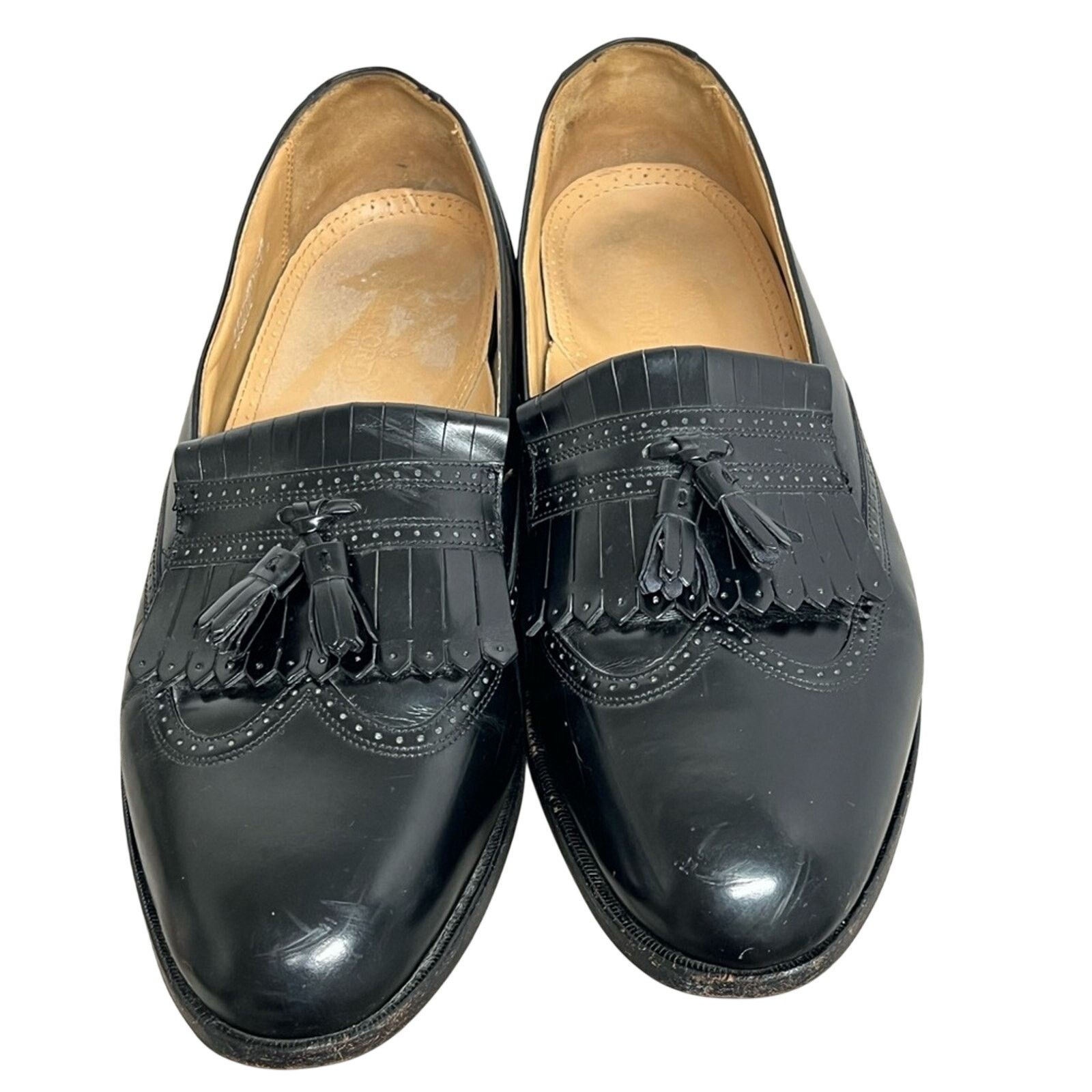 Stafford STAFFORD EXECUTIVE Comfort Plus Black Leather Wingtip Shoes Size US 11.5 / EU 44-45 - 5 Thumbnail