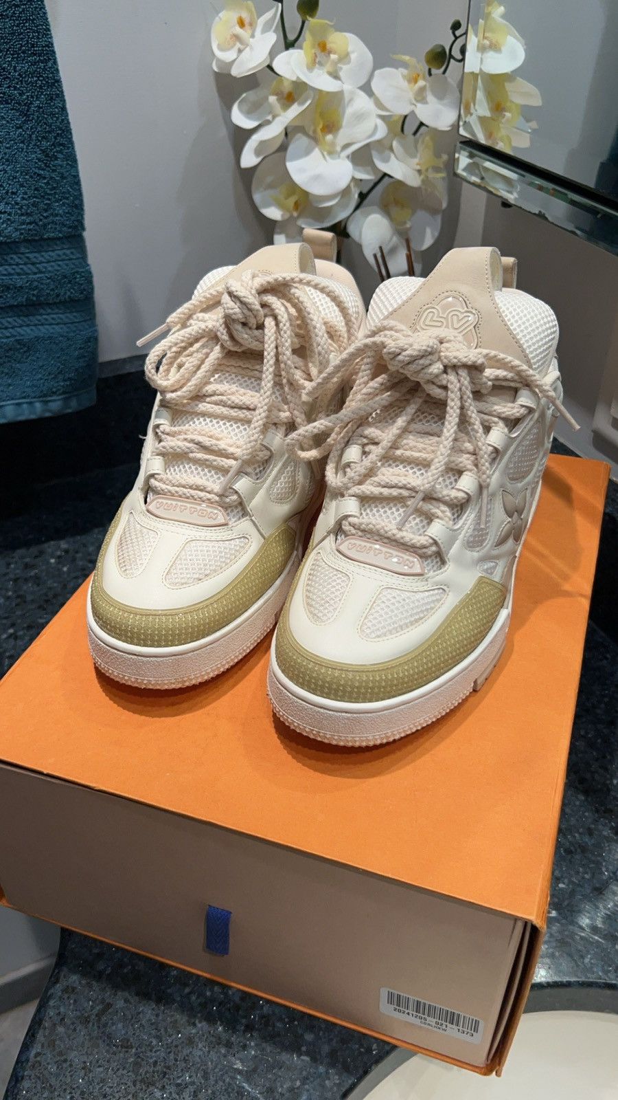 Louis Vuitton Louis Vuitton Skate Trainer ‘Tan/White’ Size 9LV With Box Size US 9 / EU 42 - 11 Thumbnail