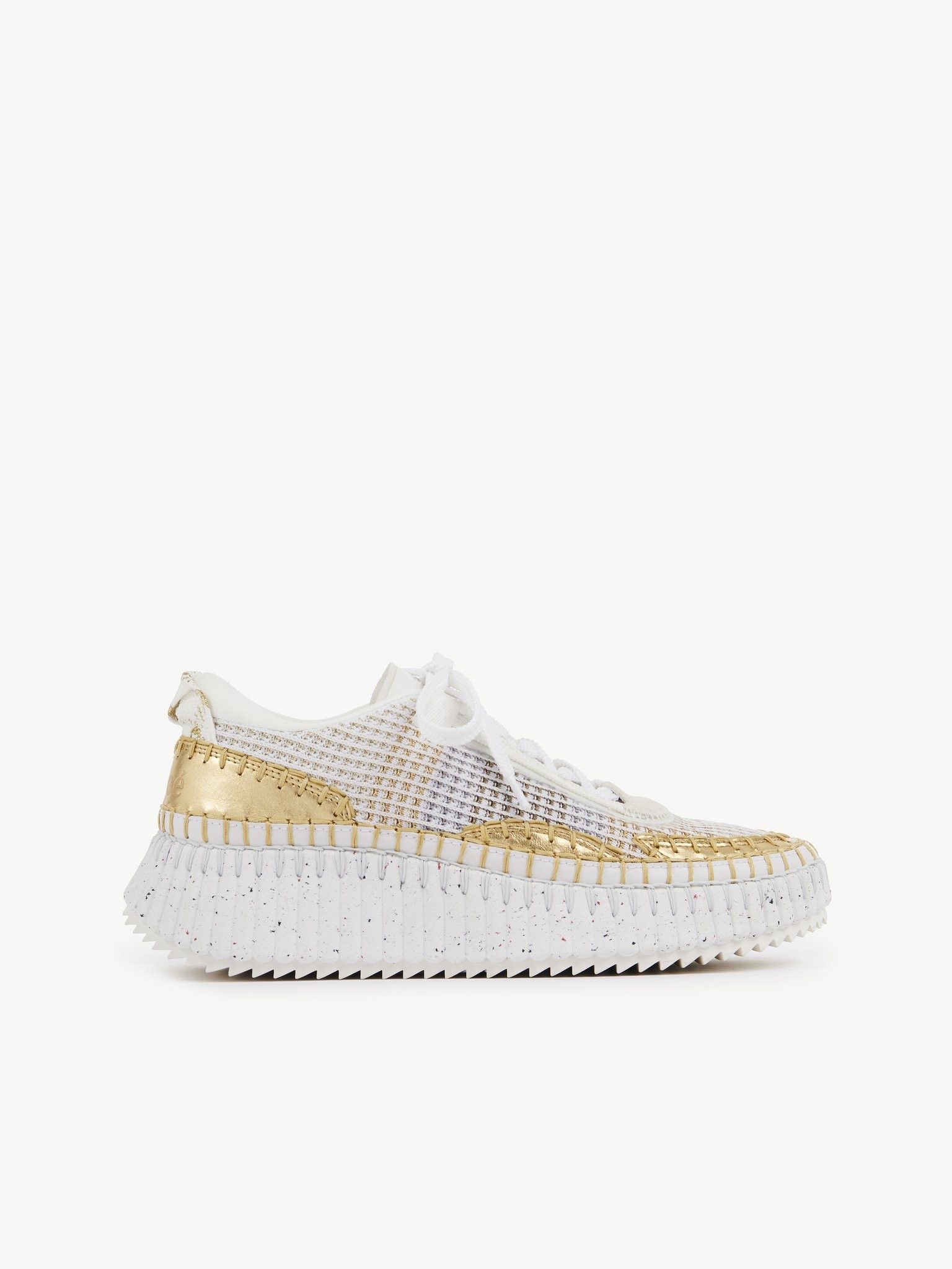 Chloe oc11z0625 Nama Sneakers in White/Gold Size US 11 / IT 41 - 1 Thumbnail