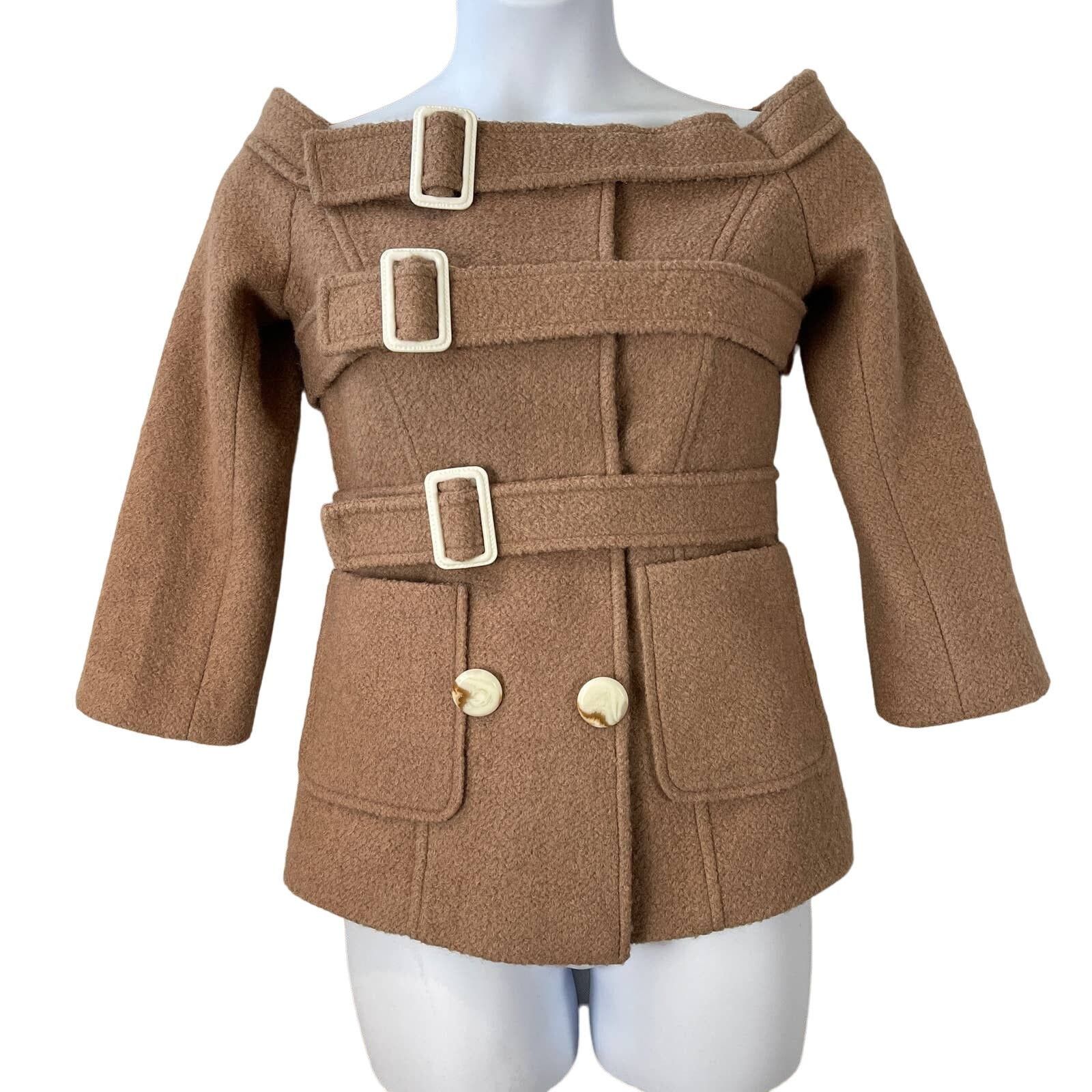 image of Unlisted Quaint By Durlana Quantas Wool Bouclé Coat Size 38 in Tan, Women's