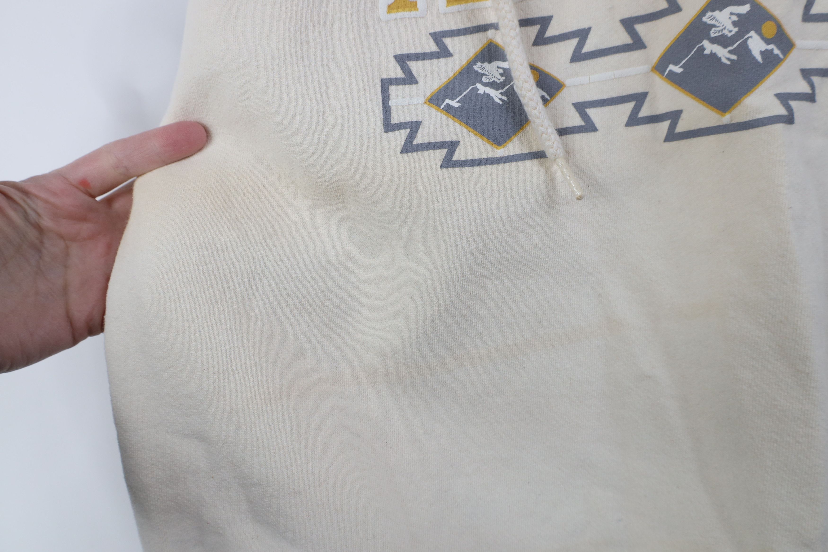 Vintage 90s Streetwear Alaska Half Zip Sweatshirt Cream USA
