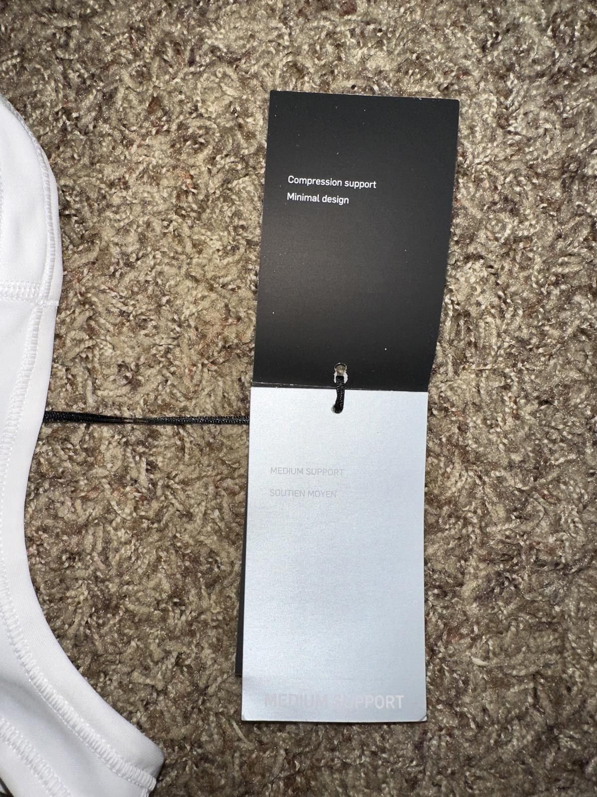 Nike Nike Dri-FIT Medium-Support Padded Sports White/Black Bra Size ONE SIZE - 10 Thumbnail