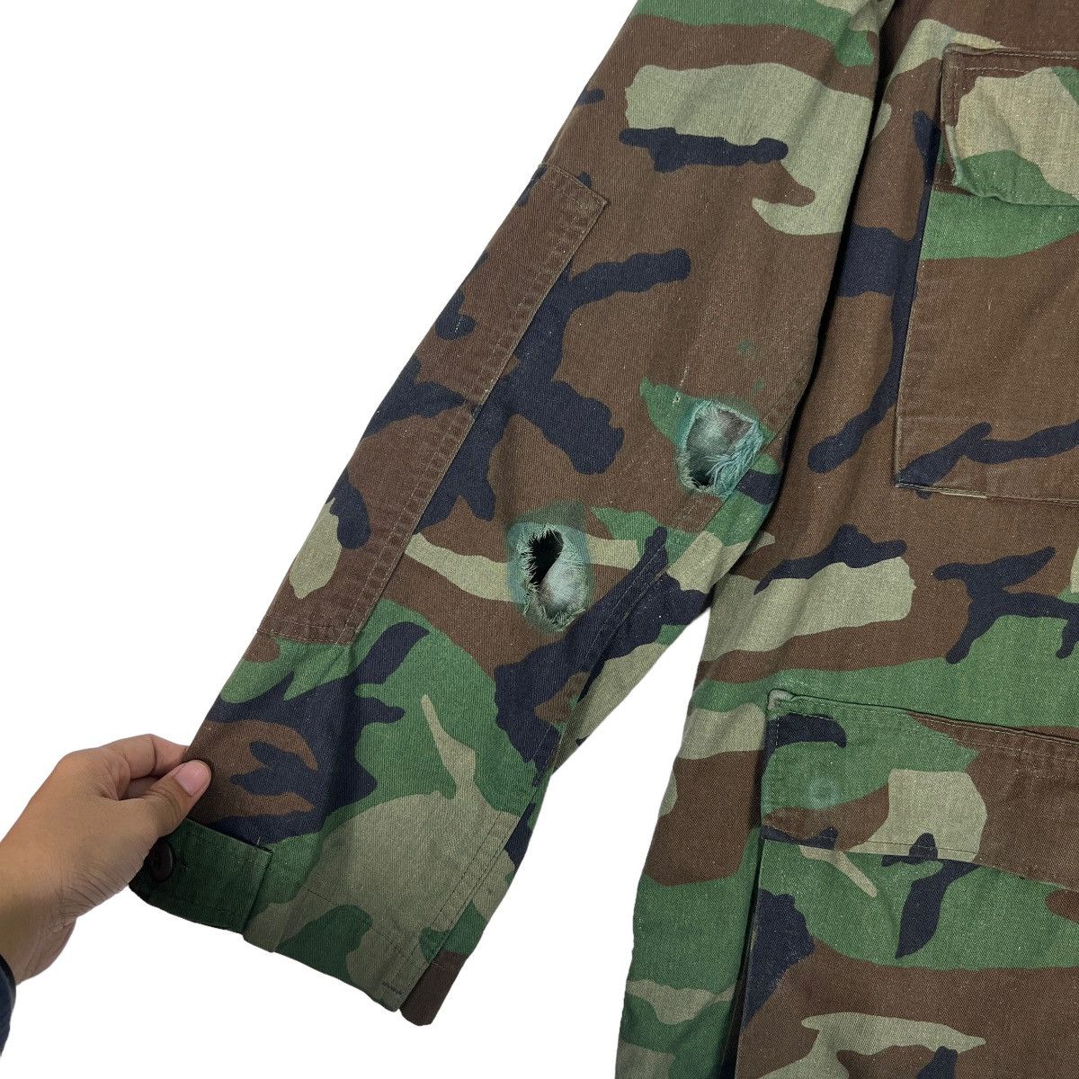 Vintage 🔥 VINTAGE US ARMY COMBAT WOODLAND CAMOUFLAGE JACKET Size US M / EU 48-50 / 2 - 9 Thumbnail