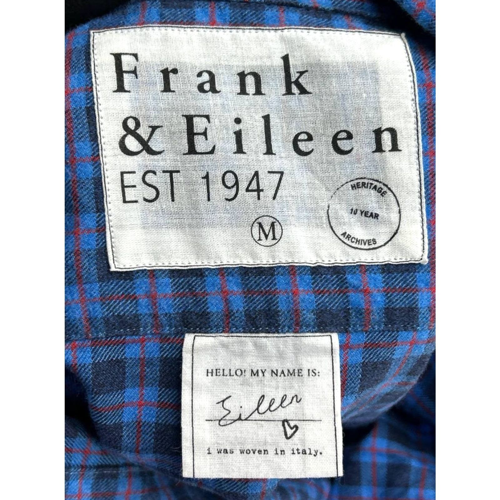 Vintage Frank And Eileen Shirt Womens Medium Blue Cotton Plaid Flannel Button Up Size M / US 6-8 / IT 42-44 - 6 Thumbnail