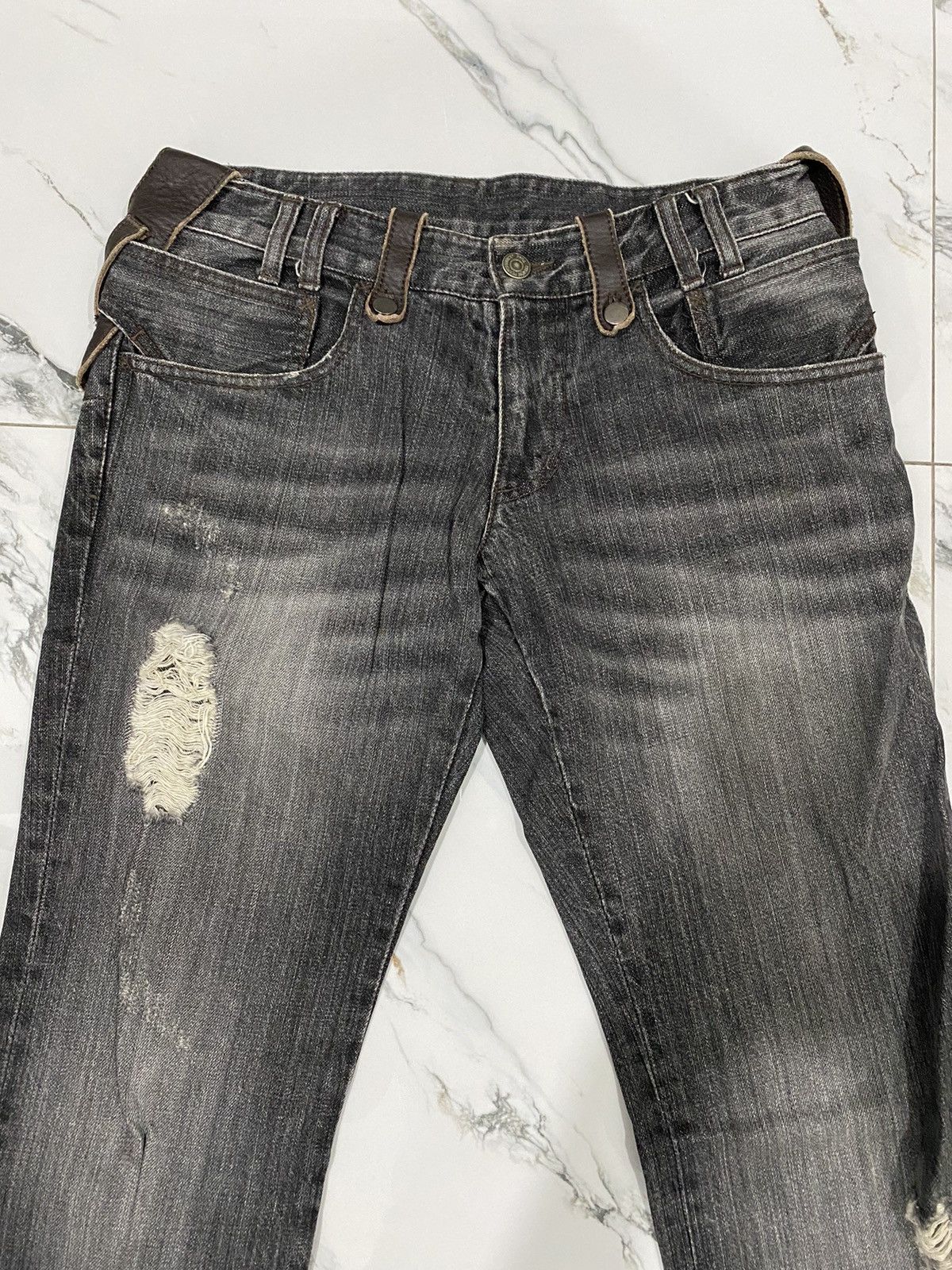 If Six Was Nine × Japanese Brand × PPFM PPFM LOWRISE DISTRESS DESIGN JEANS Size US 31 - 8 Thumbnail