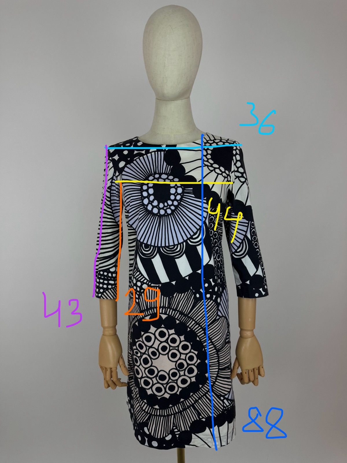 Designer Marimekko Floral Dress Size 34 Size XS / US 0-2 / IT 36-38 - 16 Thumbnail