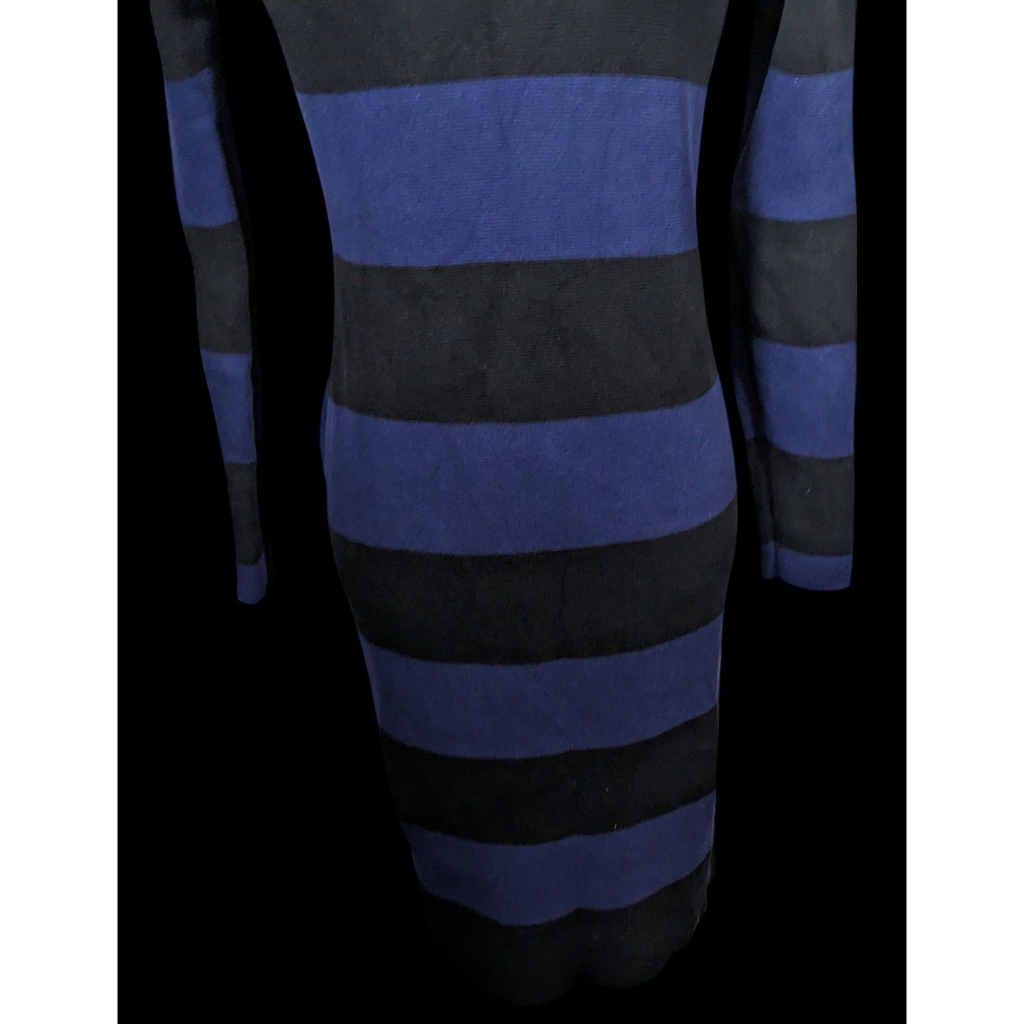 J.Crew JCrew Preppy Goth Black And Purple Striped Dress Size S / US 4 / IT 40 - 3 Thumbnail