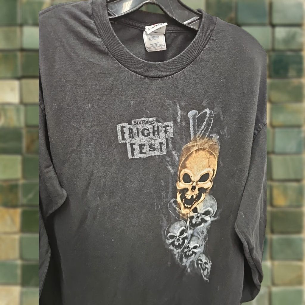 Vintage VINTAGE Fright Fest Long Sleeve Shirt Men L Black Halloween Six Flags Fright Fest Shirt Hoodie Men L Black Size US L / EU 52-54 / 3 - 1 Thumbnail