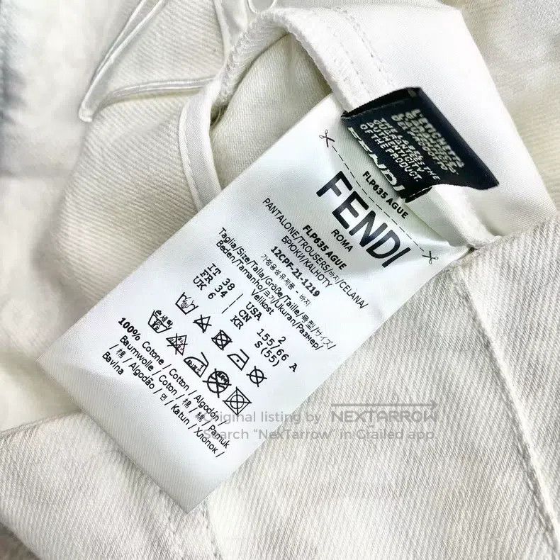 Fendi Fendi White all-over print logo high waist denim shorts Size 42" / US 20 - 5 Thumbnail