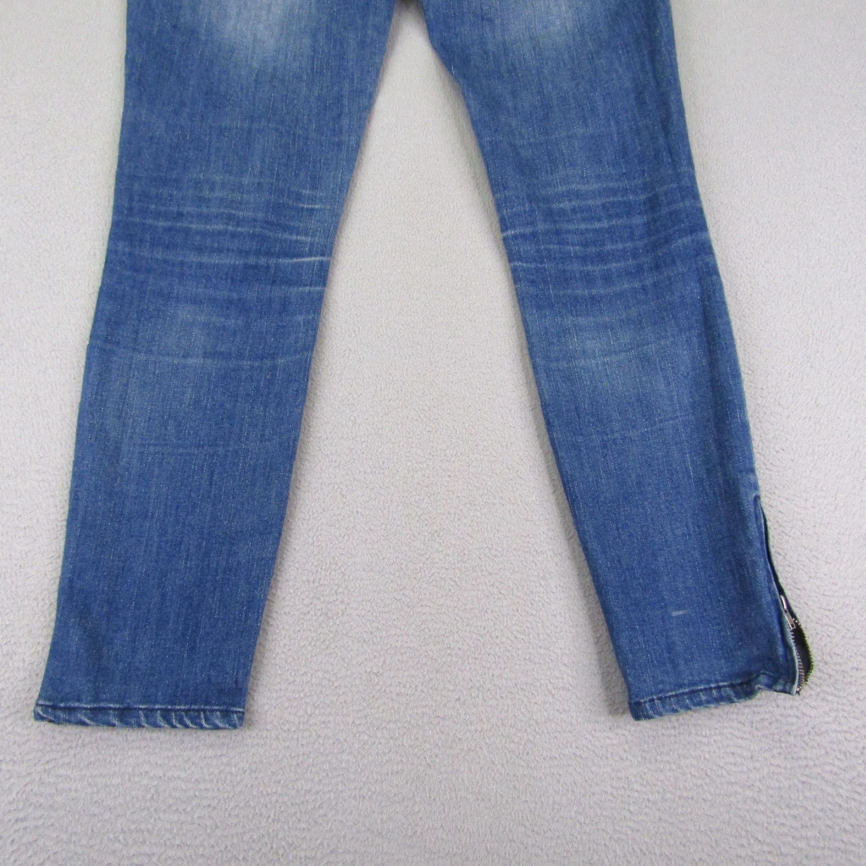 Free People VINTAGE Free People Jeans Women's Skinny Pants 26 Blue Denim Ankle Zip Stretch Pockets 2010s Womens Size 26" / US 2 / IT 38 - 7 Thumbnail