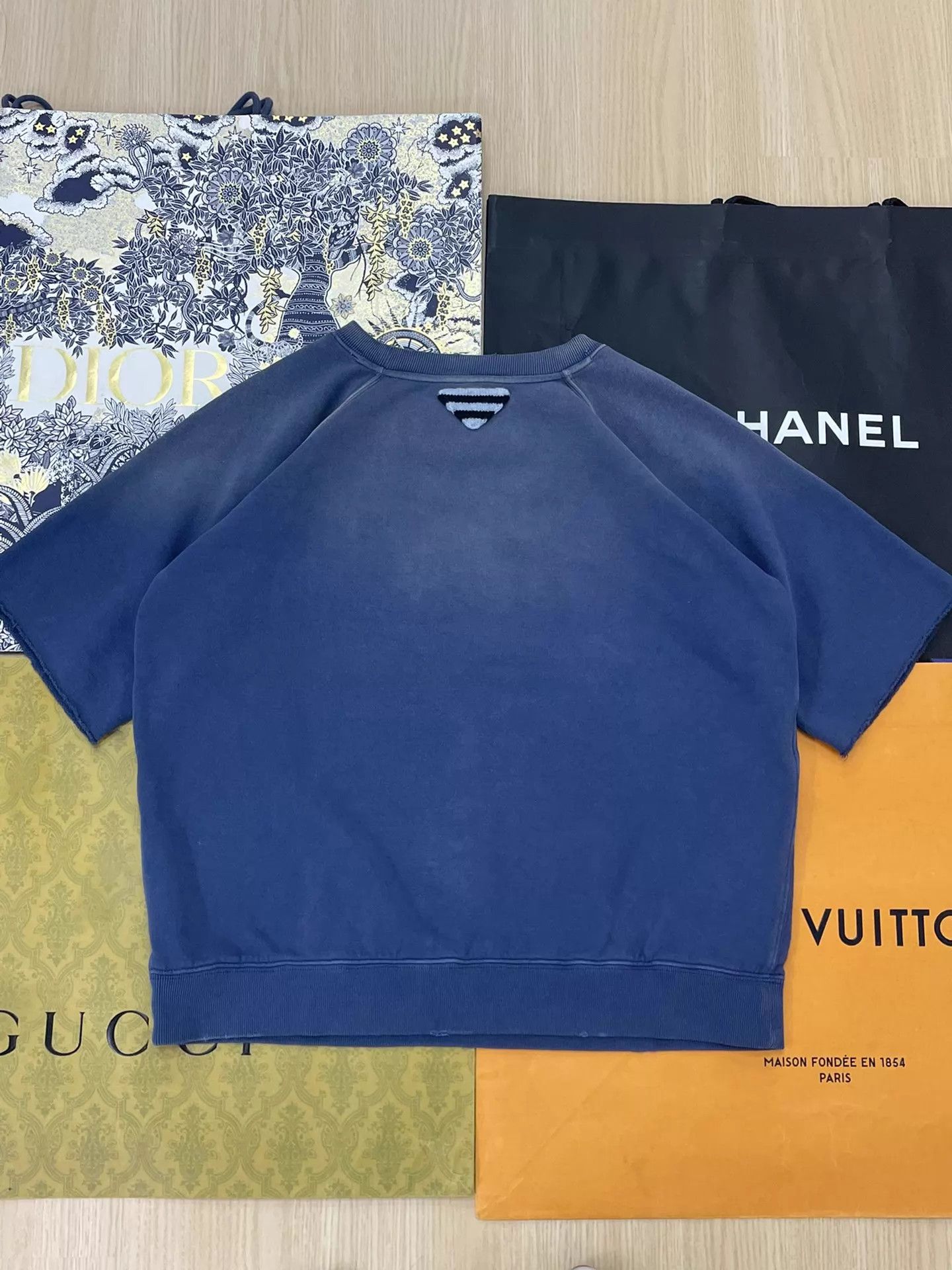 Prada Prada Blue Washed Distressed T-Shirt M Size US M / EU 48-50 / 2 - 3 Thumbnail