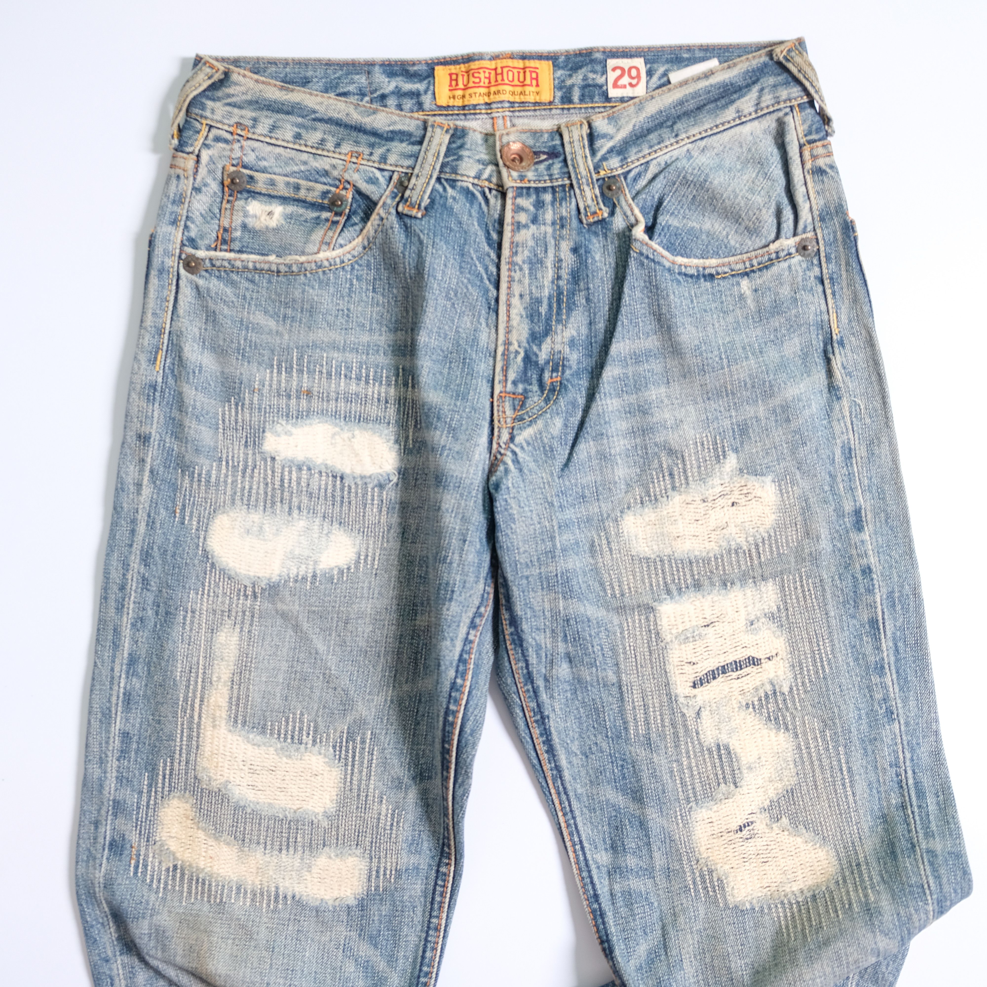 Other Rush hour distressed denim embroidery jeans Size US 29 - 3 Thumbnail