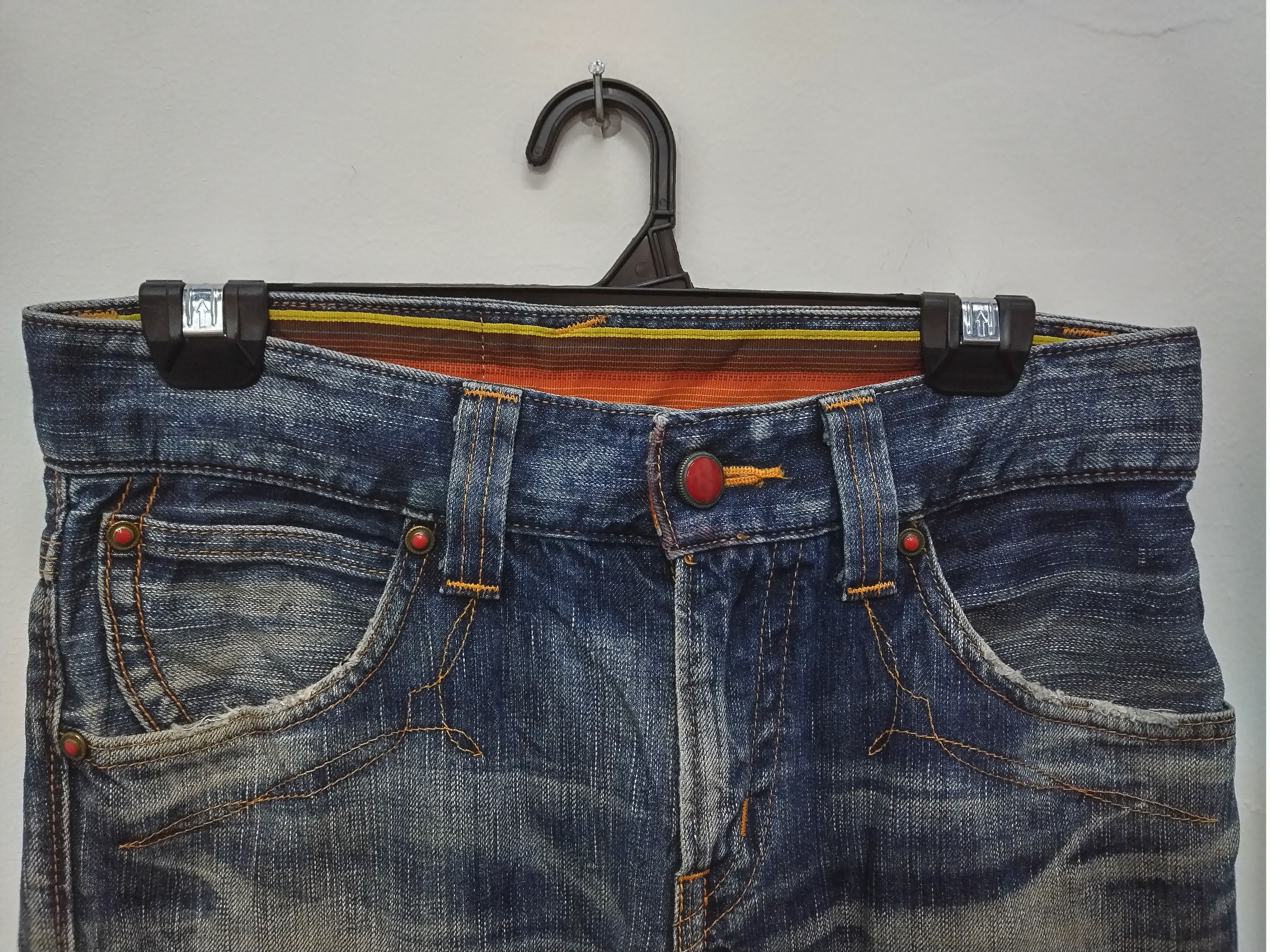 Edwin × Le Grande Bleu (L.G.B.) Nice patina & character vtg Edwin 503 Pearl Button Jeans Size US 30 / EU 46 - 6 Thumbnail