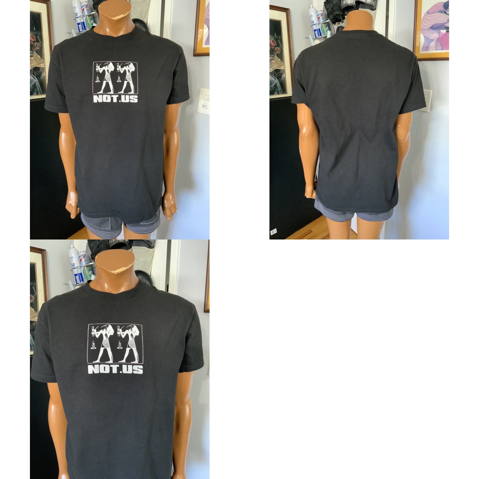 Vintage Nothing Usual Not Us Egyptian Hieroglyphics Black Crewneck Graphic T-Shirt L Mens Sz. L Size US L / EU 52-54 / 3 - 8 Thumbnail