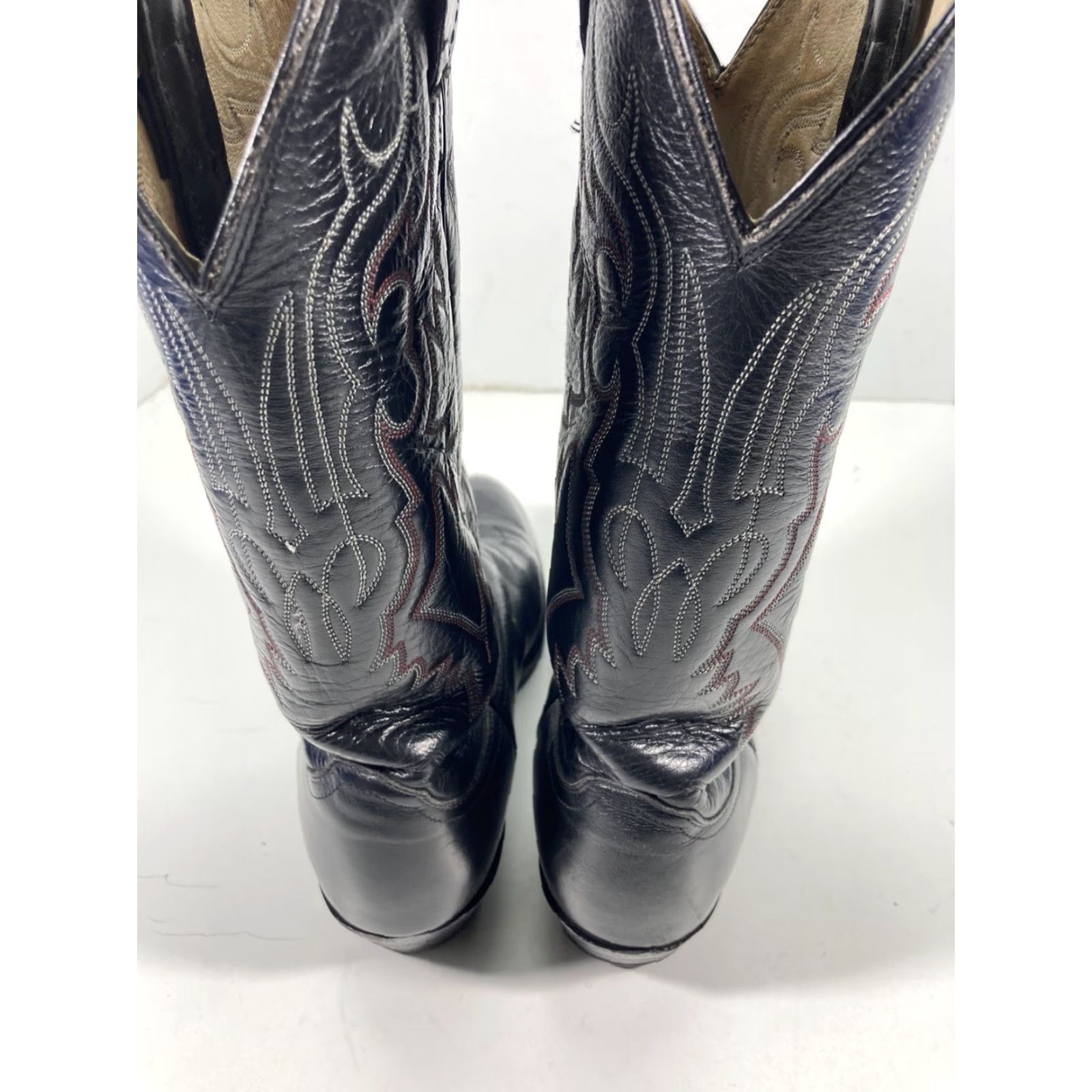Justin Boots VINTAGE Justin Boots Men 8.5 EE Wide Black Leather Western Cowboy Boot Size US 9 / EU 42 - 6 Thumbnail